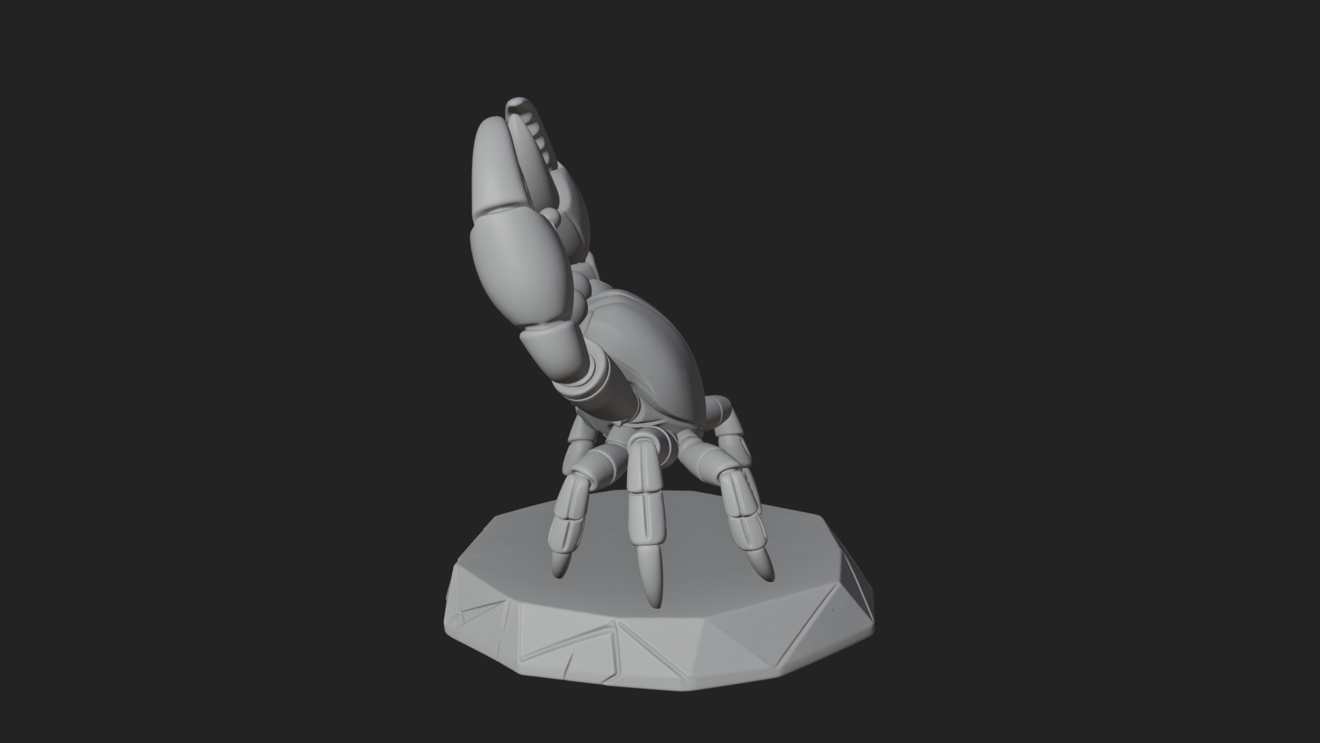 Cute Cartoon Crab Statue Design 3 3D Print Model 3D Model