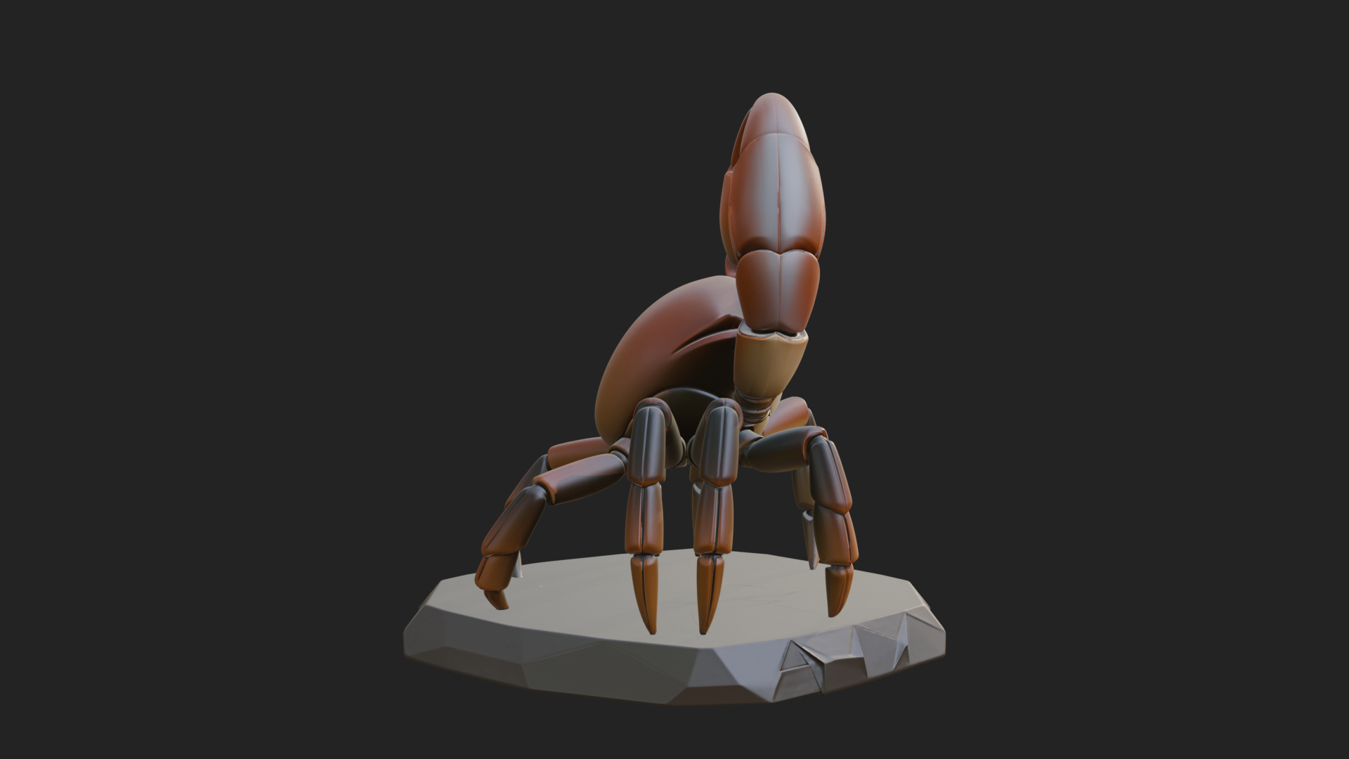 Cute Cartoon Crab Statue Design 4 3D Print Model 3D Model