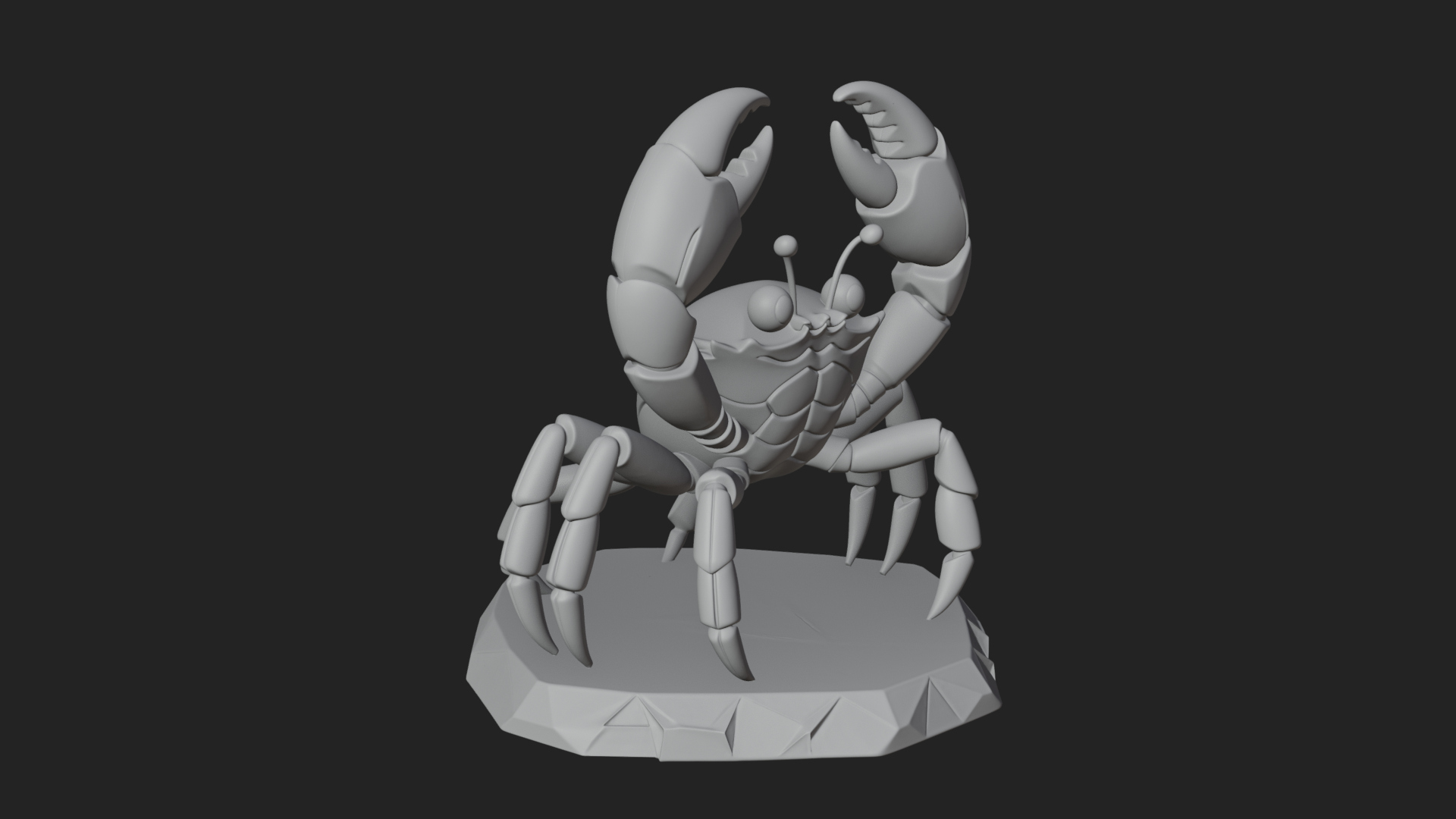 Cute Cartoon Crab Statue Design 4 3D Print Model by ARCHVANTA