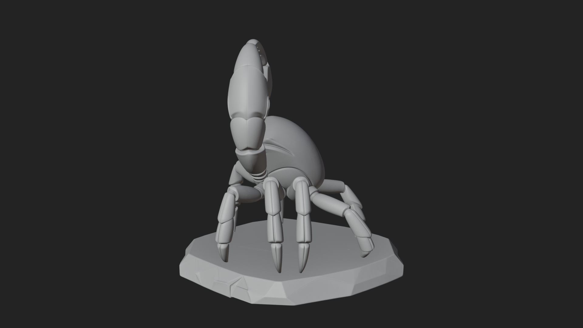 Cute Cartoon Crab Statue Design 4 3D Print Model 3D Model