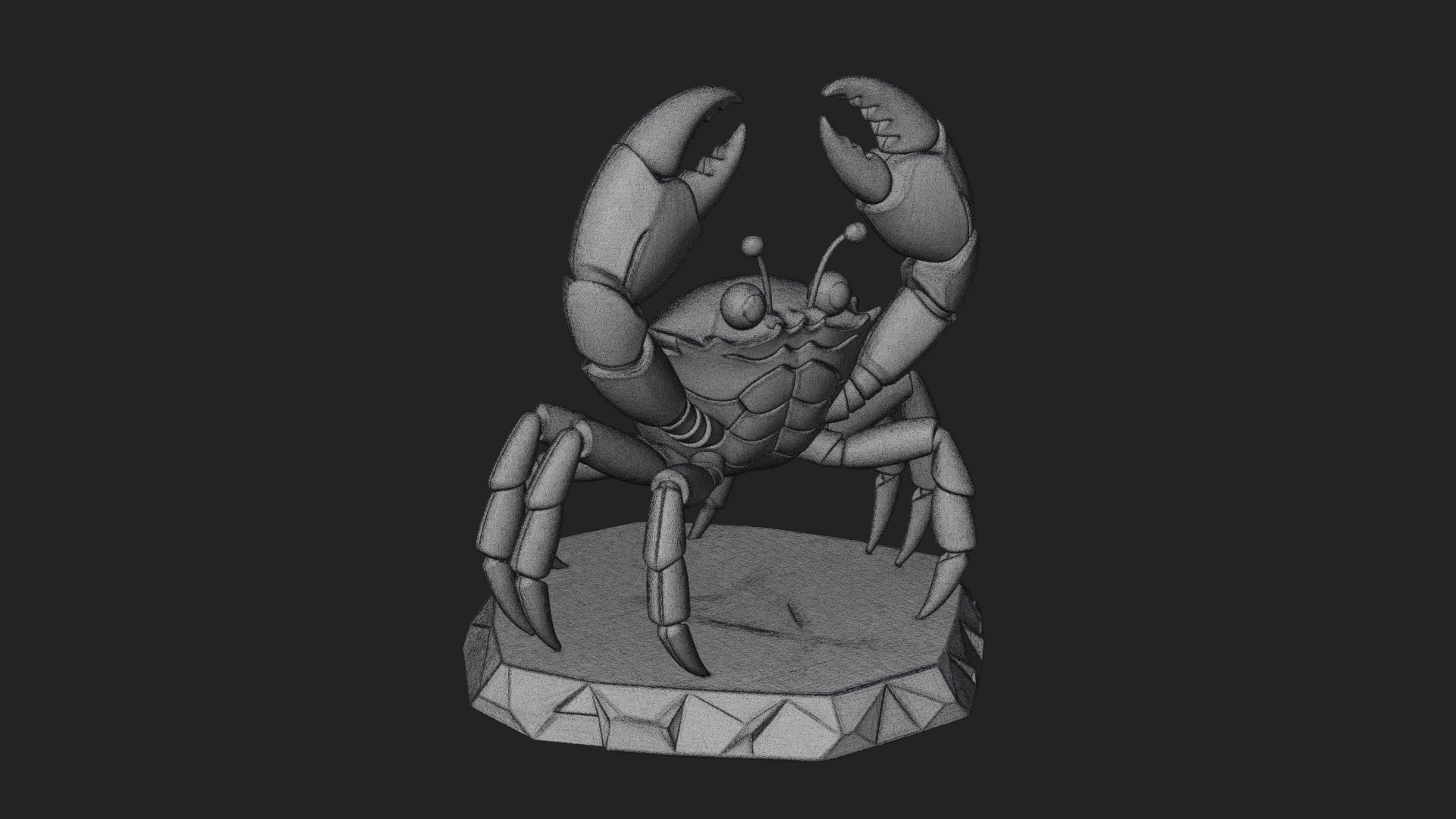Cute Cartoon Crab Statue Design 4 3D Print Model 3D Model