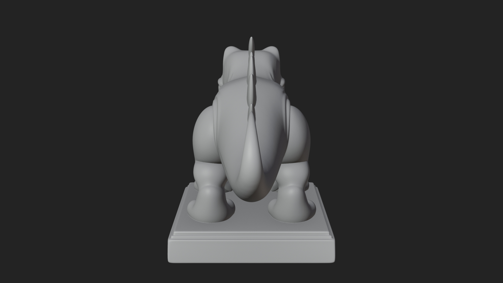 Cute Cartoon Dinosaur Statue Design 1 3D Print Model 3D Model