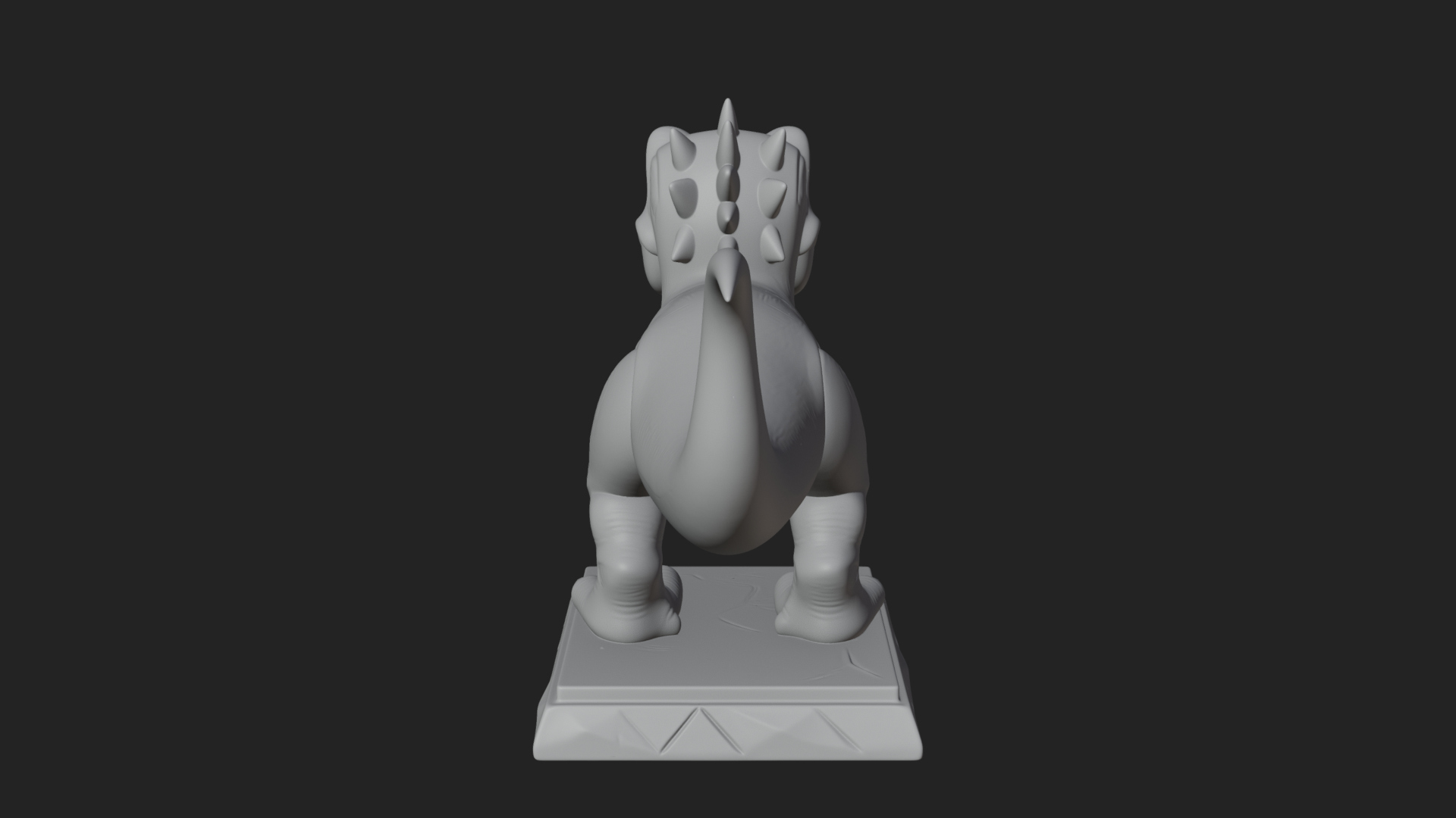 Cute Cartoon Dinosaur Statue Design 2 3D Print Model 3D Model