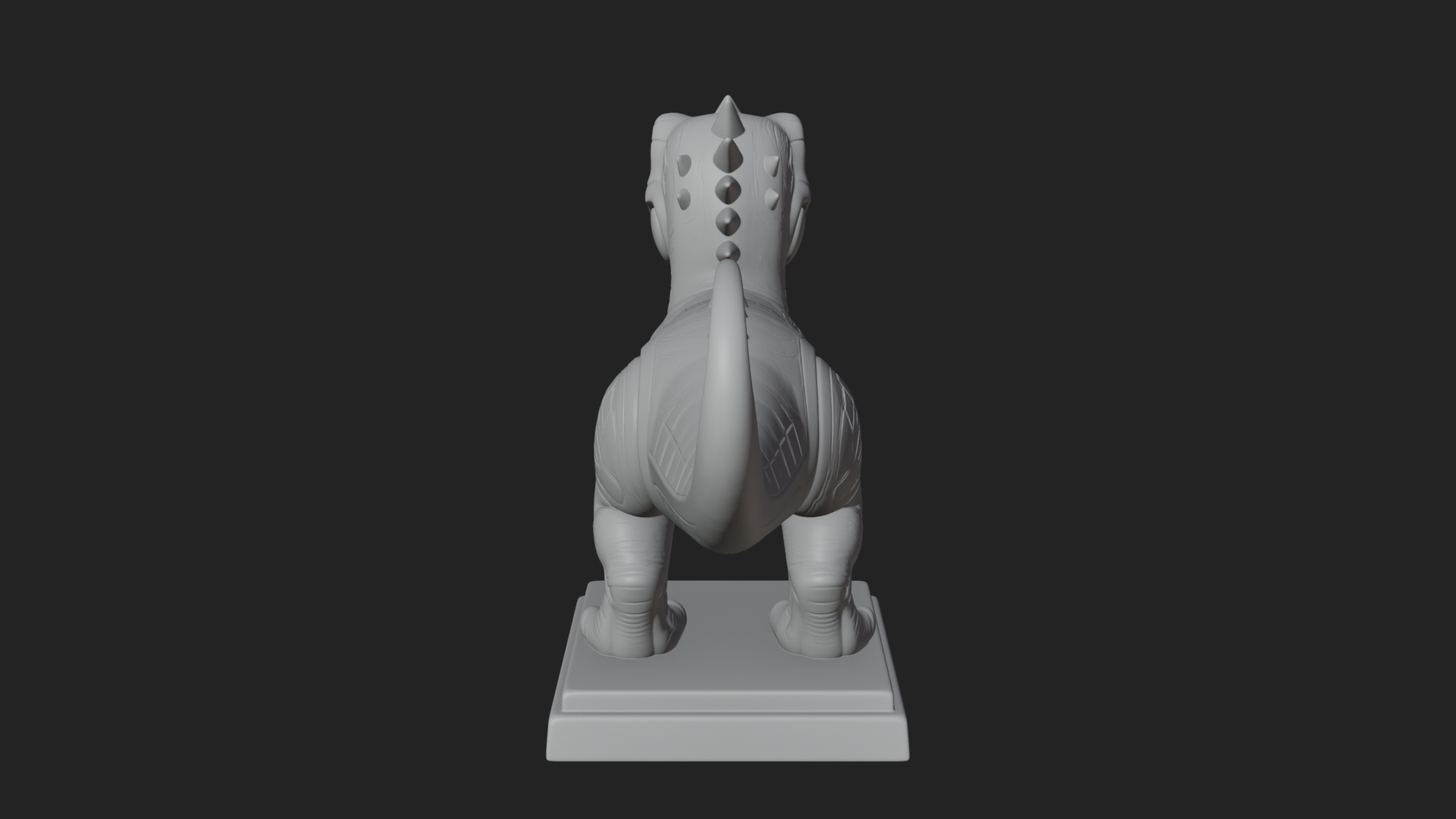 Cute Cartoon Dinosaur Statue Design 3 3D Print Model 3D Model