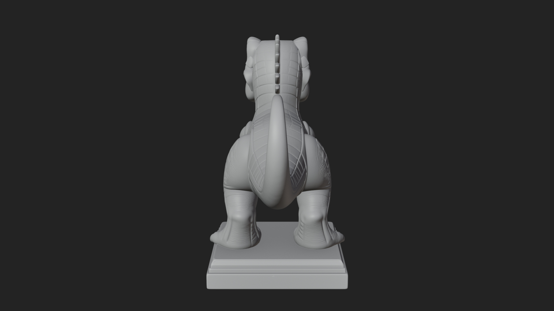 Cute Cartoon Dinosaur Statue Design 4 3D Print Model 3D Model