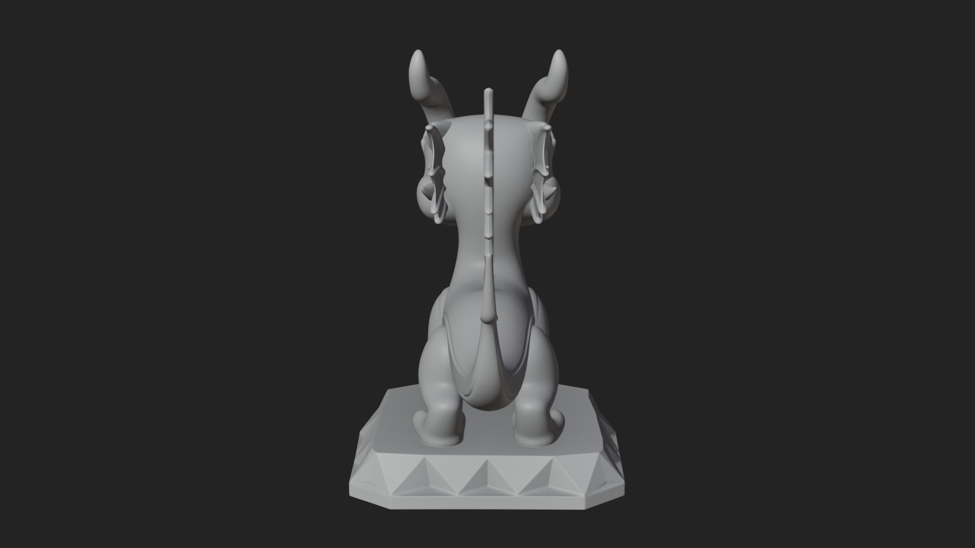 Cute Cartoon Dragon Statue Design 1 3D Print Model 3D Model