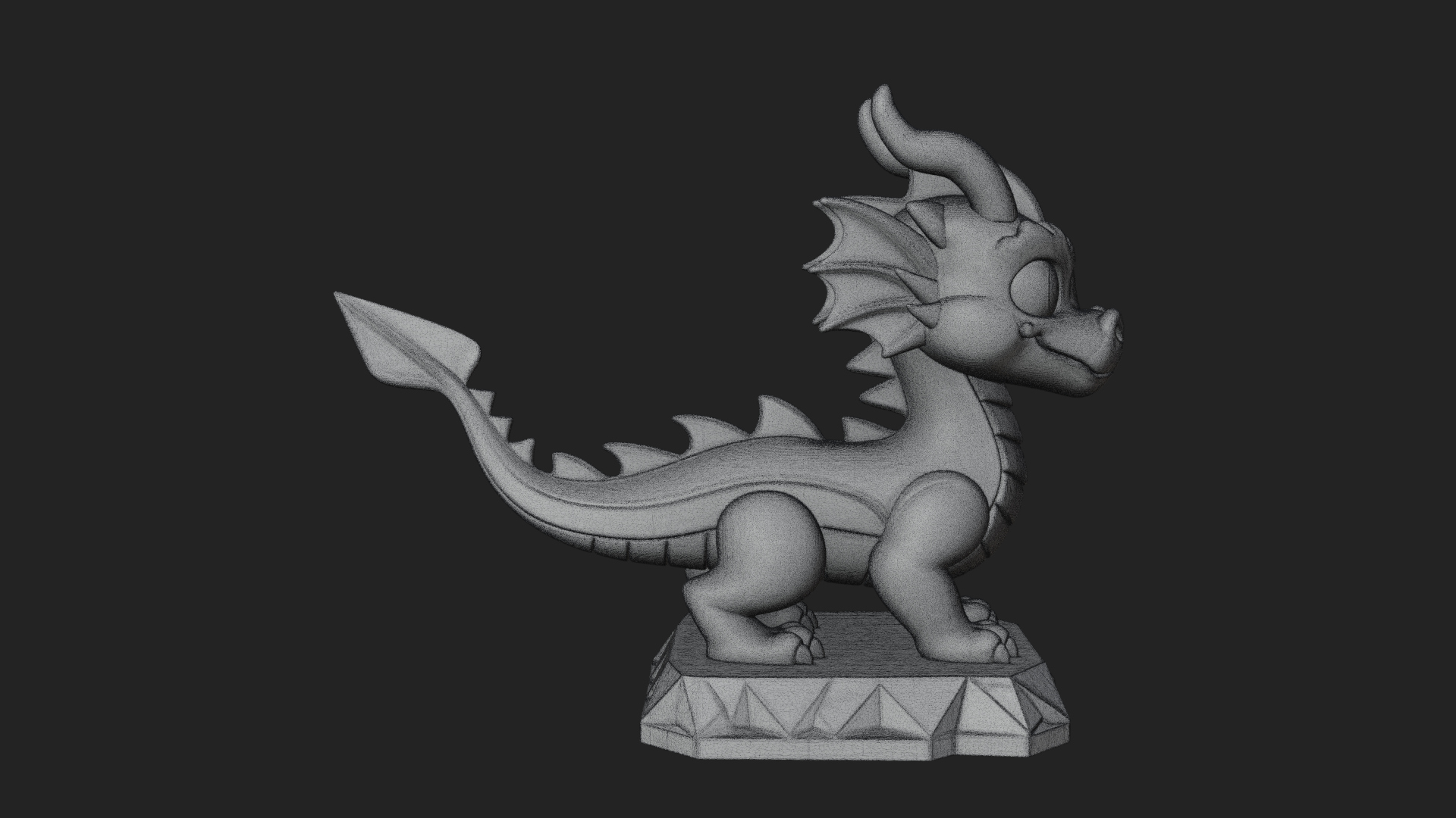 Cute Cartoon Dragon Statue Design 1 3D Print Model 3D Model