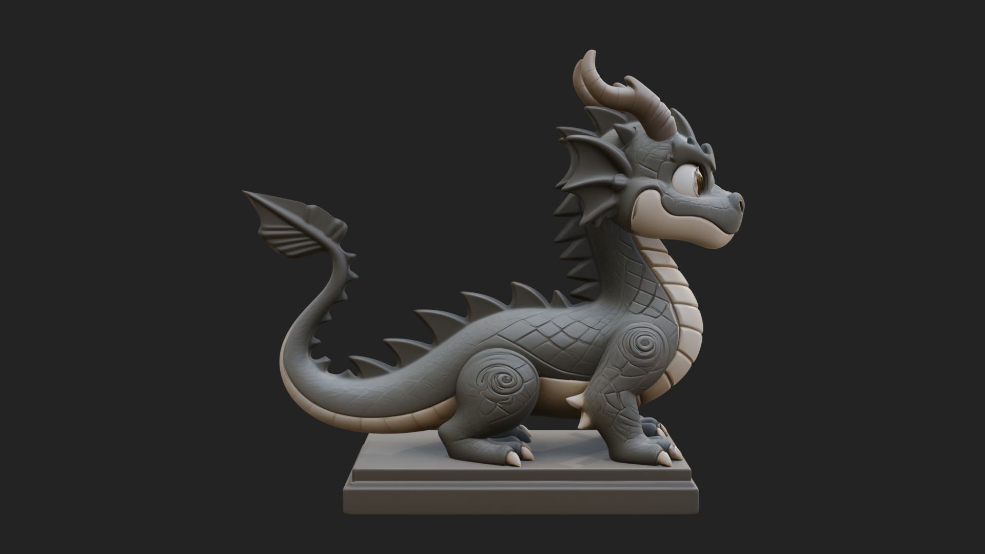 Cute Cartoon Dragon Statue Design 2 3D Print Model By ARCHVANTA Cute Cartoon Dragon Statue Design 2 3D Print Model By ARCHVANTA