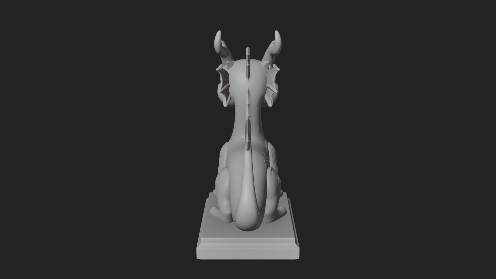 Cute Cartoon Dragon Statue Design 2 3D Print Model 3D Model