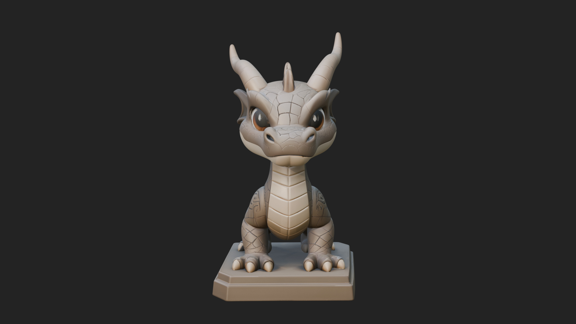 Cute Cartoon Dragon Statue Design 3 3D Print Model By ARCHVANTA Cute Cartoon Dragon Statue Design 3 3D Print Model By ARCHVANTA