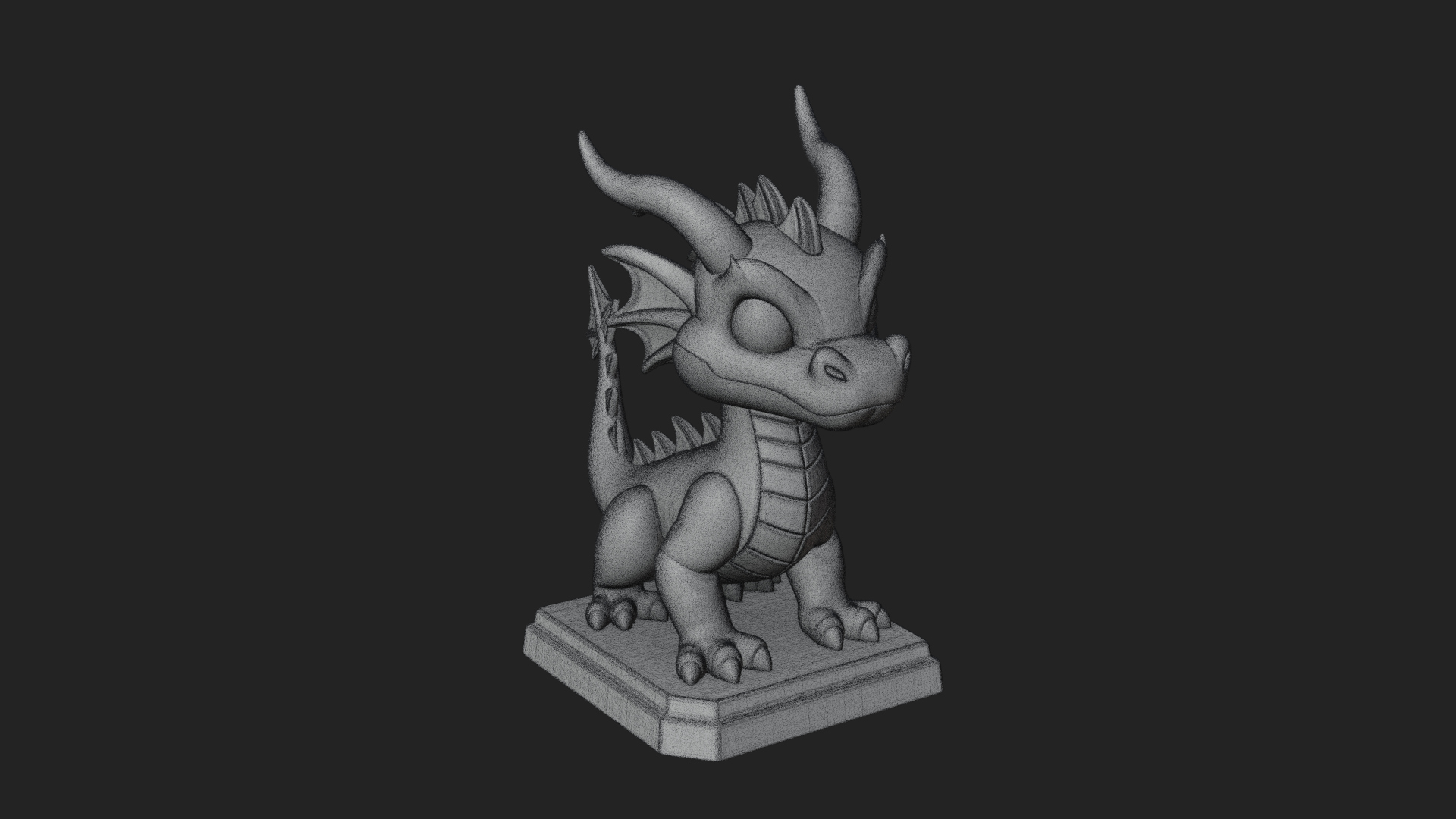Cute Cartoon Dragon Statue Design 3 3D Print Model 3D Model