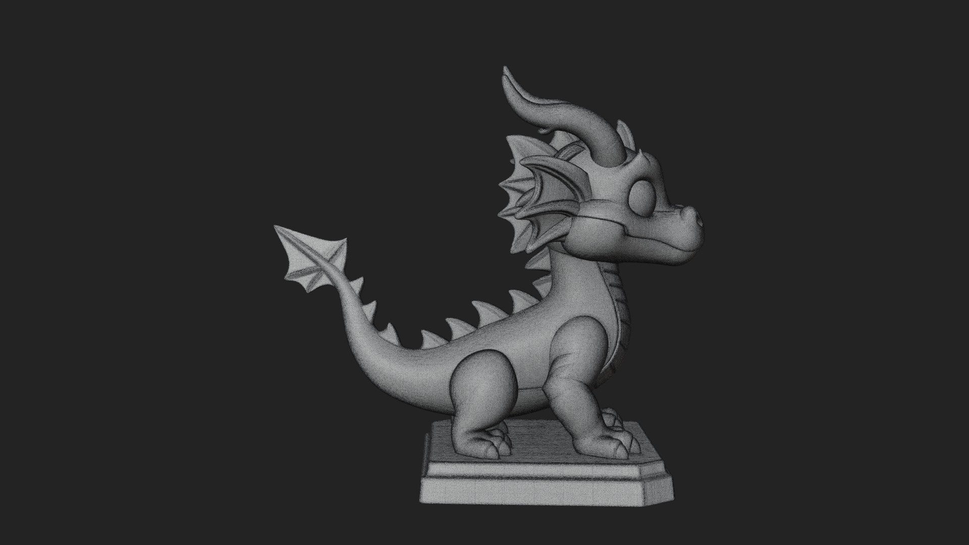Cute Cartoon Dragon Statue Design 3 3D Print Model 3D Model
