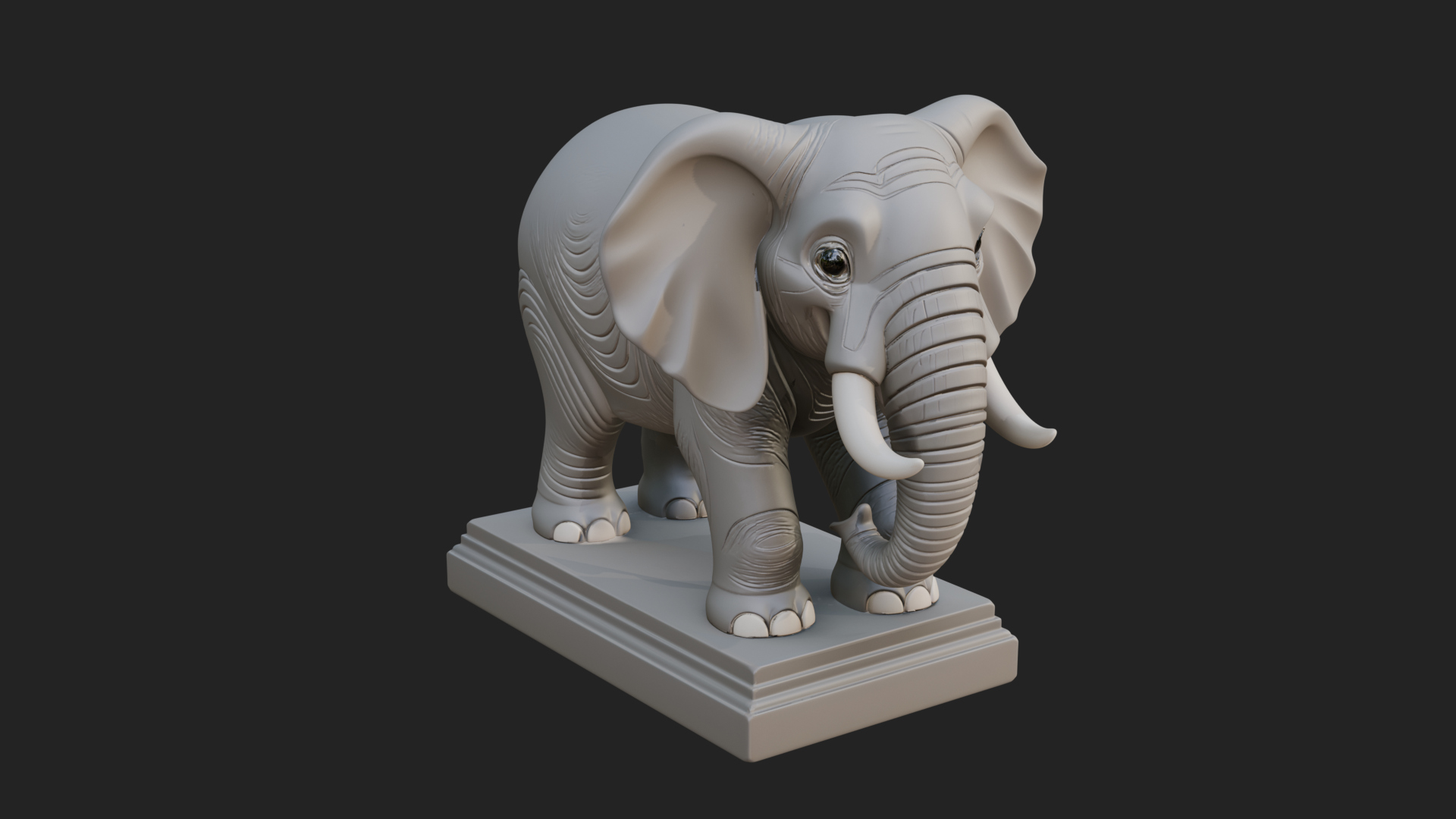 Cute Cartoon Elephant Statue Design 1 3D Print Model 3D Model