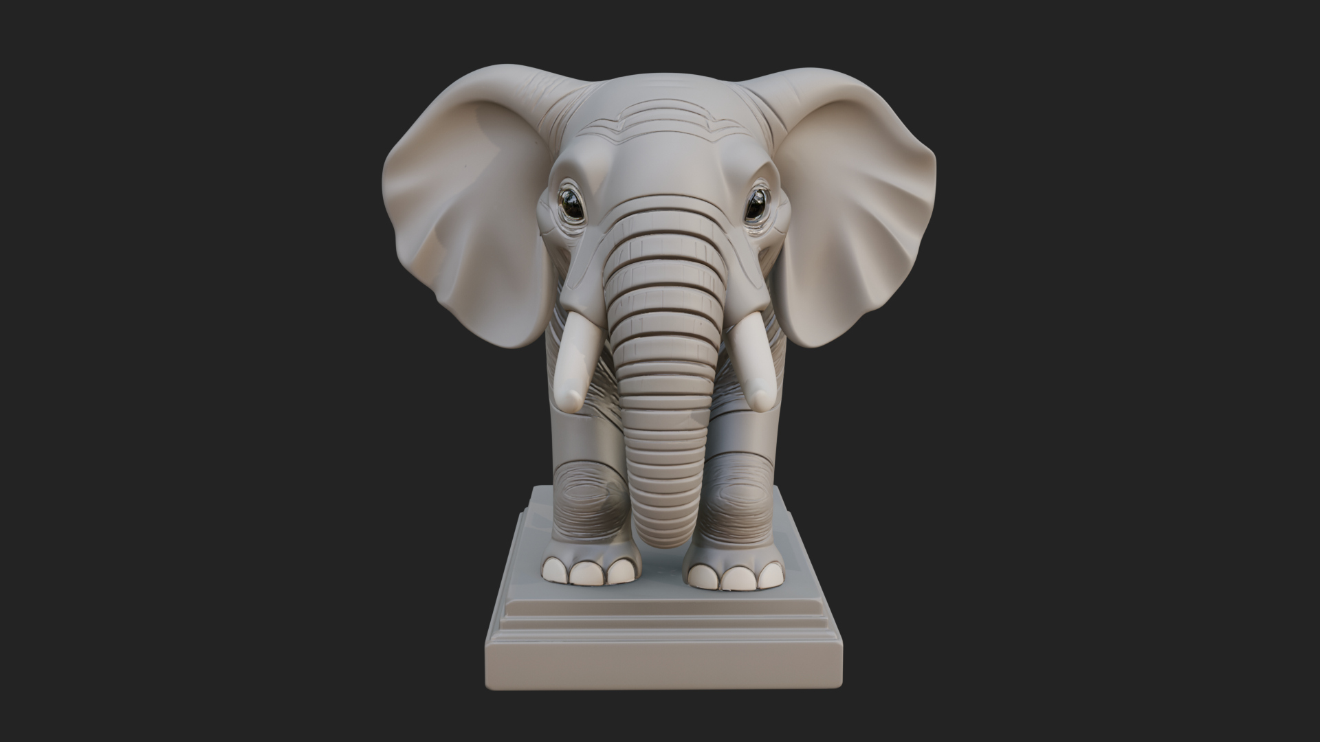 Cute Cartoon Elephant Statue Design 1 3D Print Model 3D Model