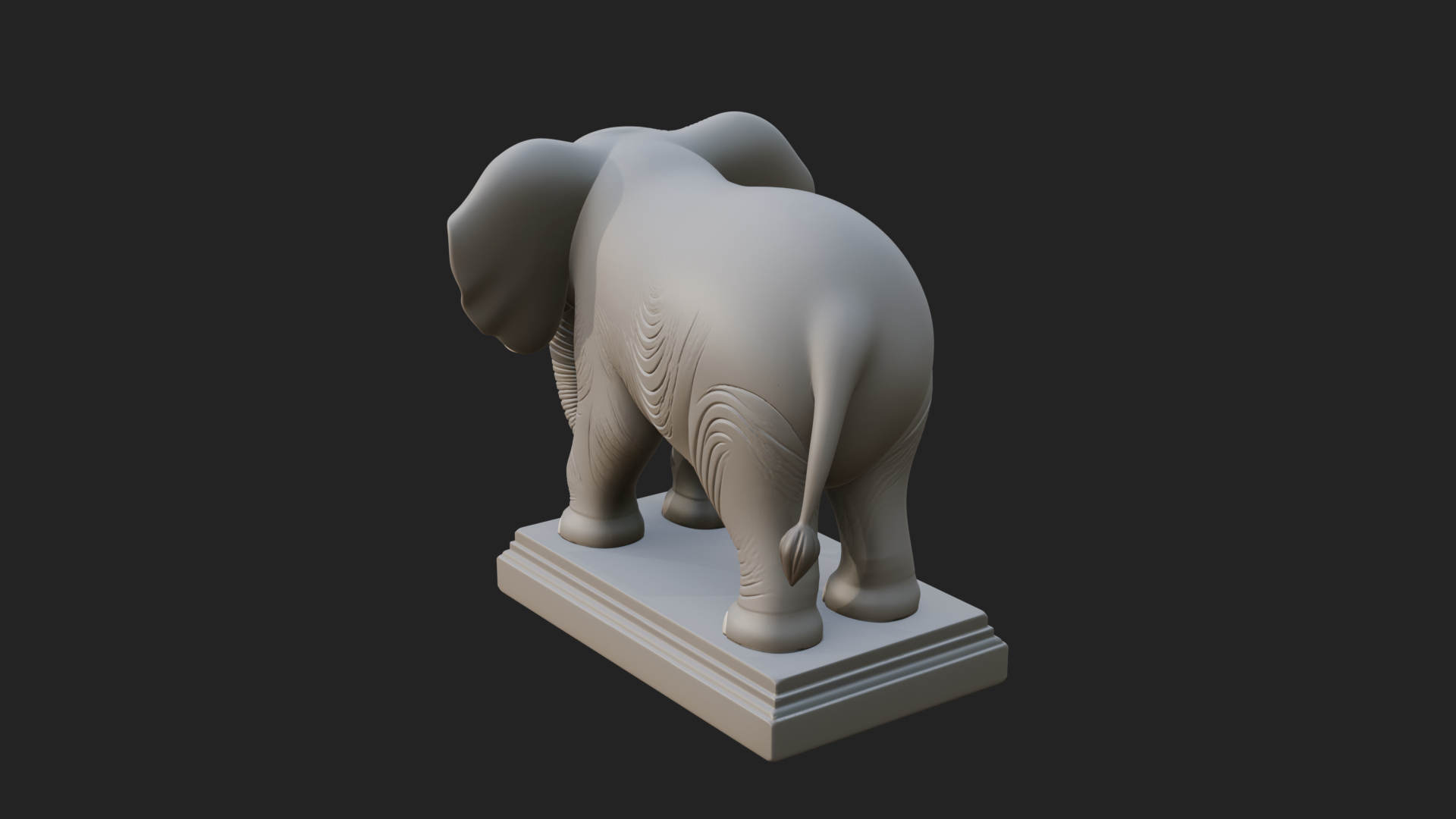 Cute Cartoon Elephant Statue Design 1 3D Print Model 3D Model