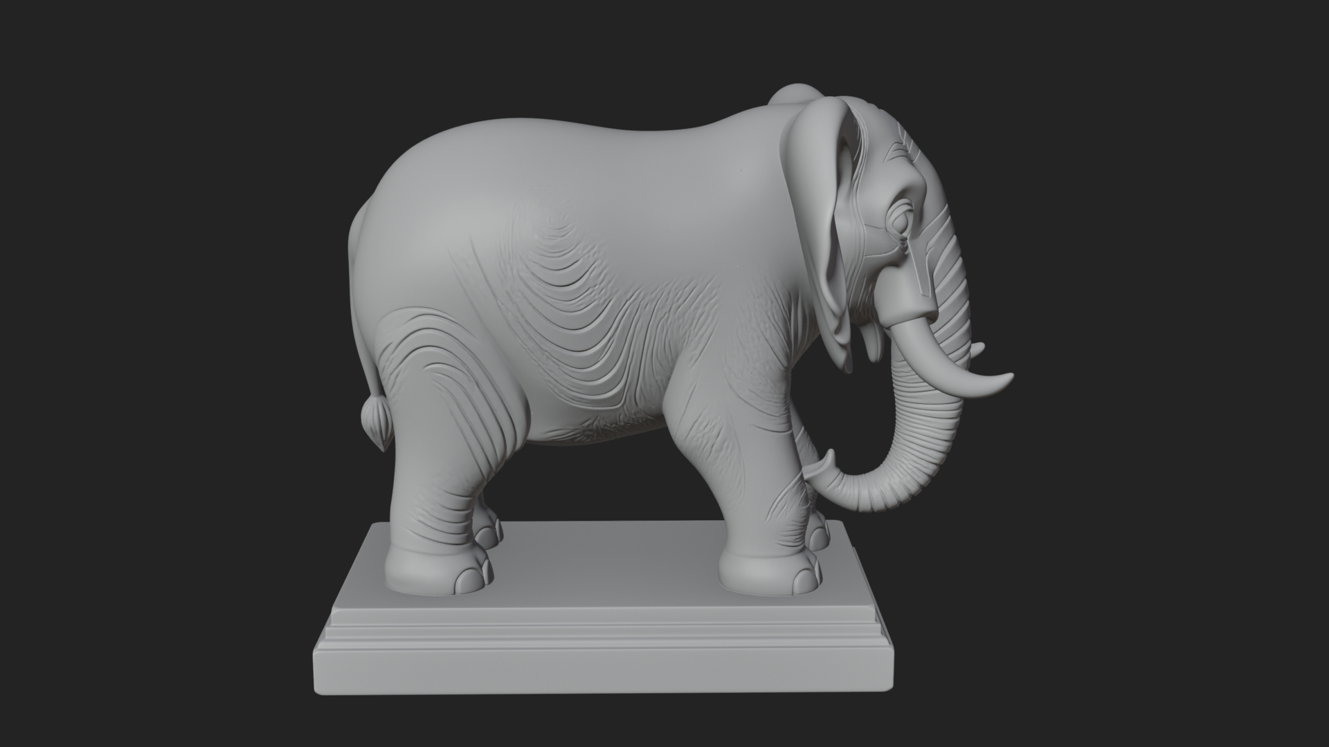 Cute Cartoon Elephant Statue Design 1 3D Print Model 3D Model