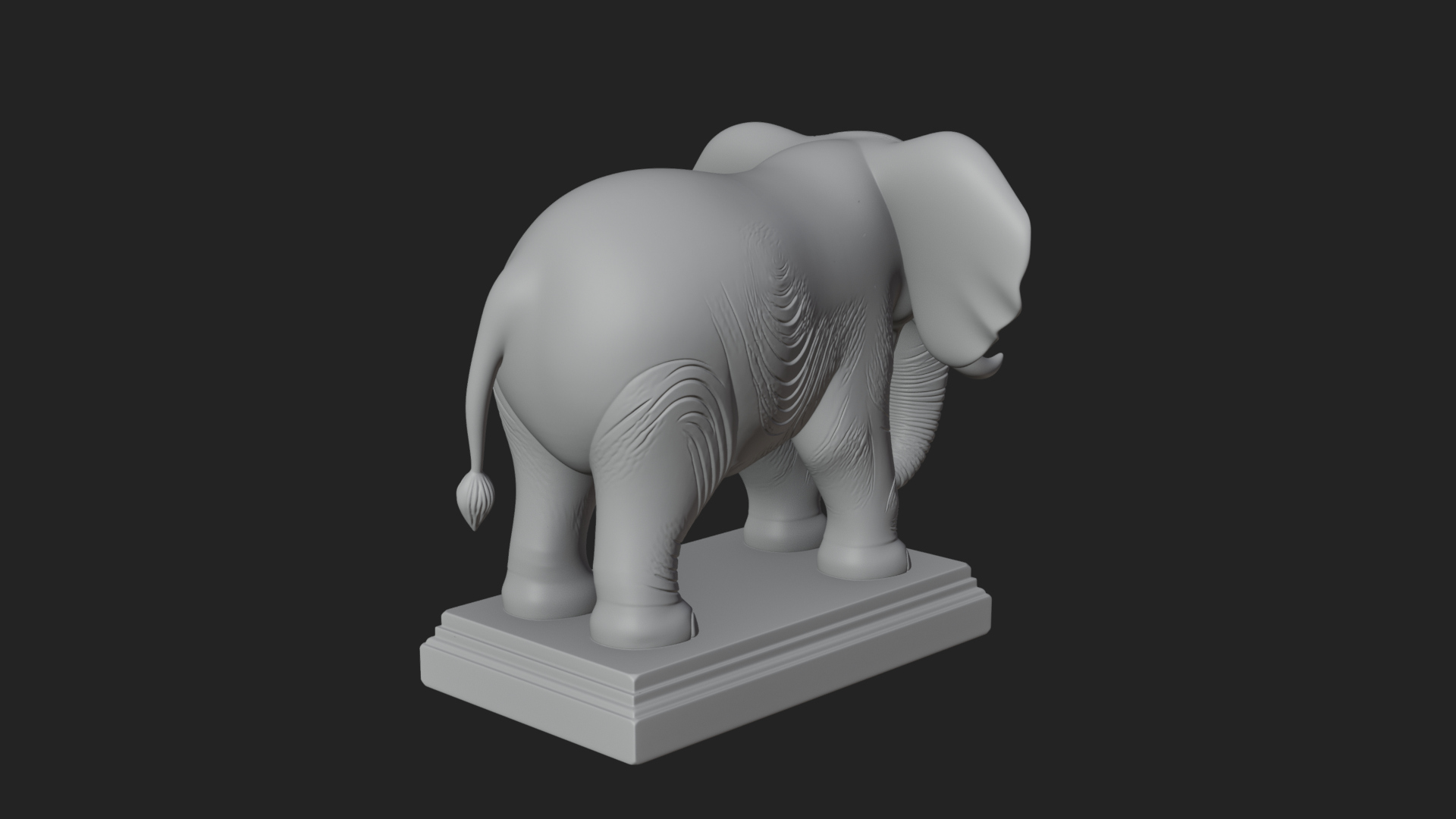 Cute Cartoon Elephant Statue Design 1 3D Print Model 3D Model