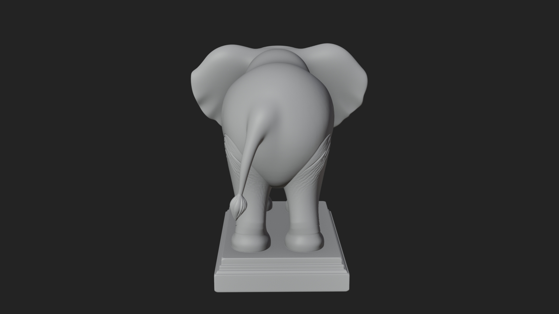 Cute Cartoon Elephant Statue Design 1 3D Print Model 3D Model