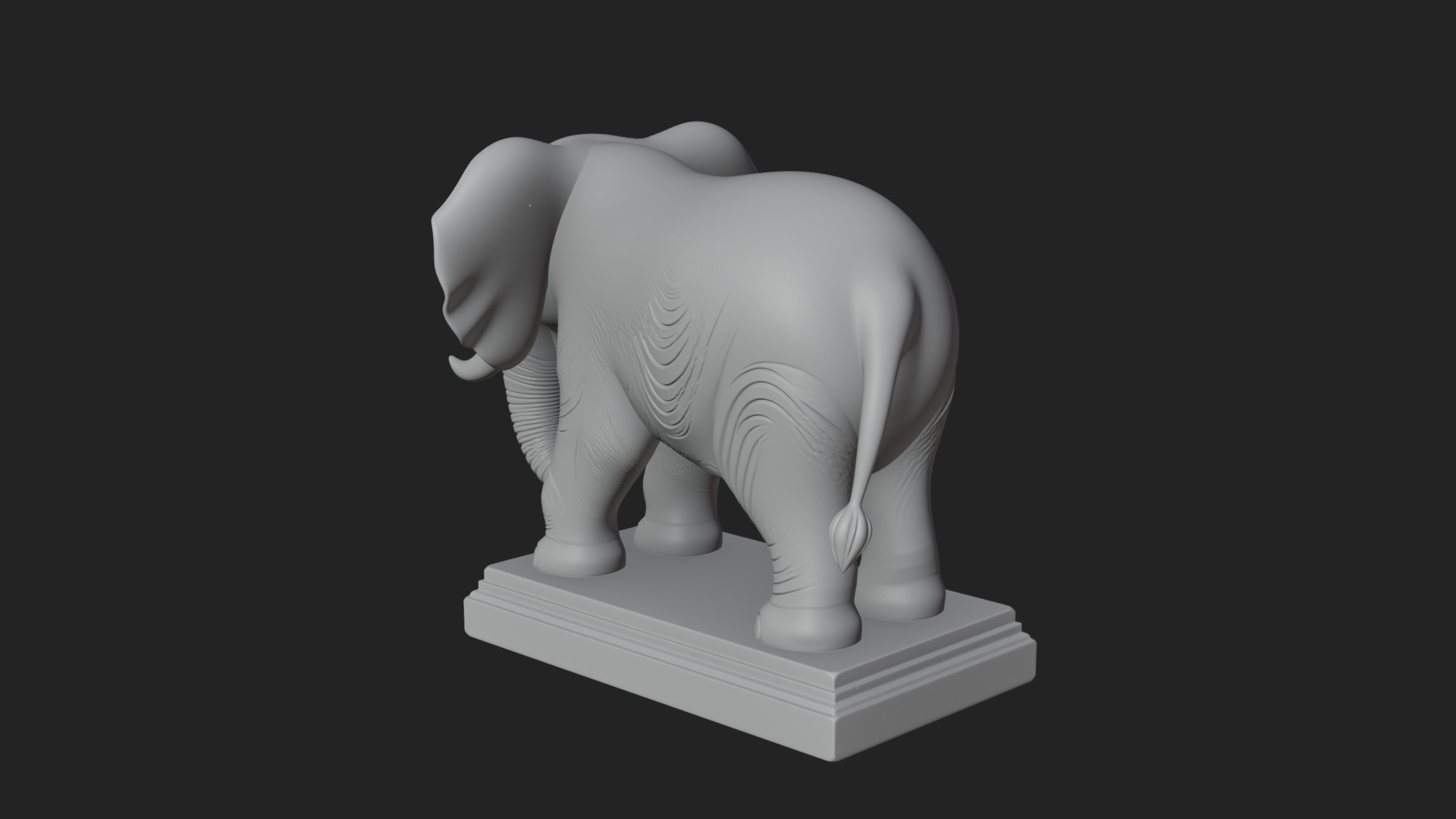 Cute Cartoon Elephant Statue Design 1 3D Print Model 3D Model