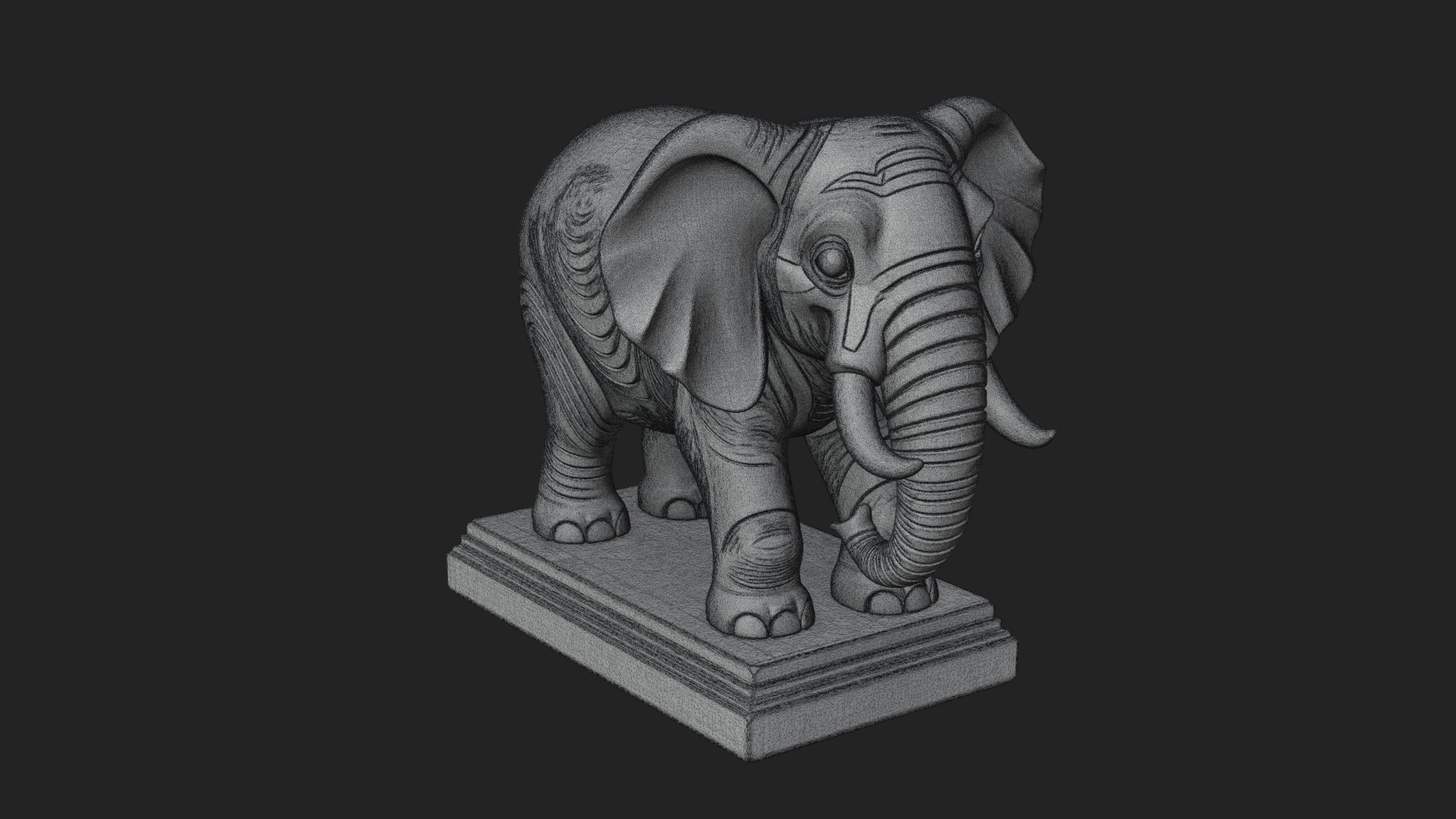 Cute Cartoon Elephant Statue Design 1 3D Print Model 3D Model