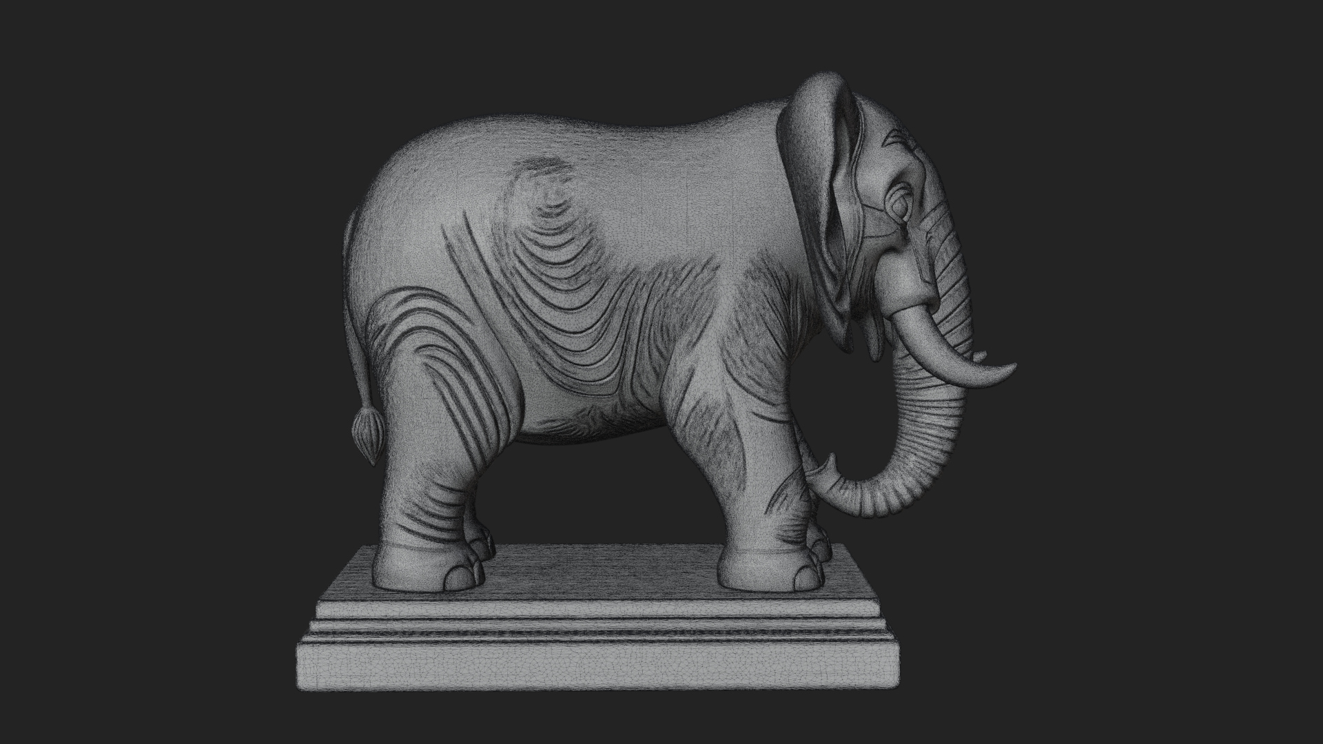 Cute Cartoon Elephant Statue Design 1 3D Print Model 3D Model