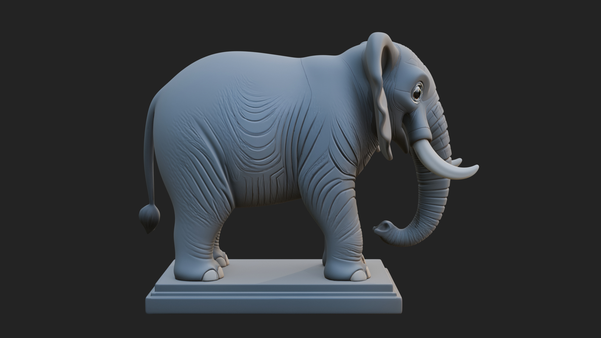 Cute Cartoon Elephant Statue Design 2 3D Print Model 3D Model