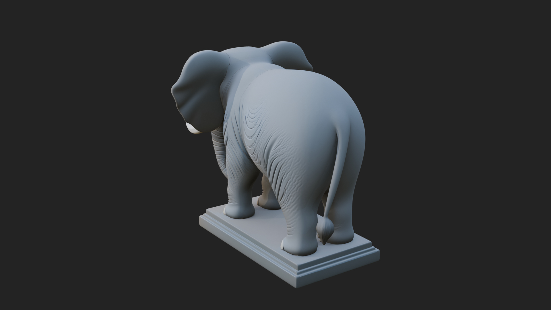 Cute Cartoon Elephant Statue Design 2 3D Print Model 3D Model