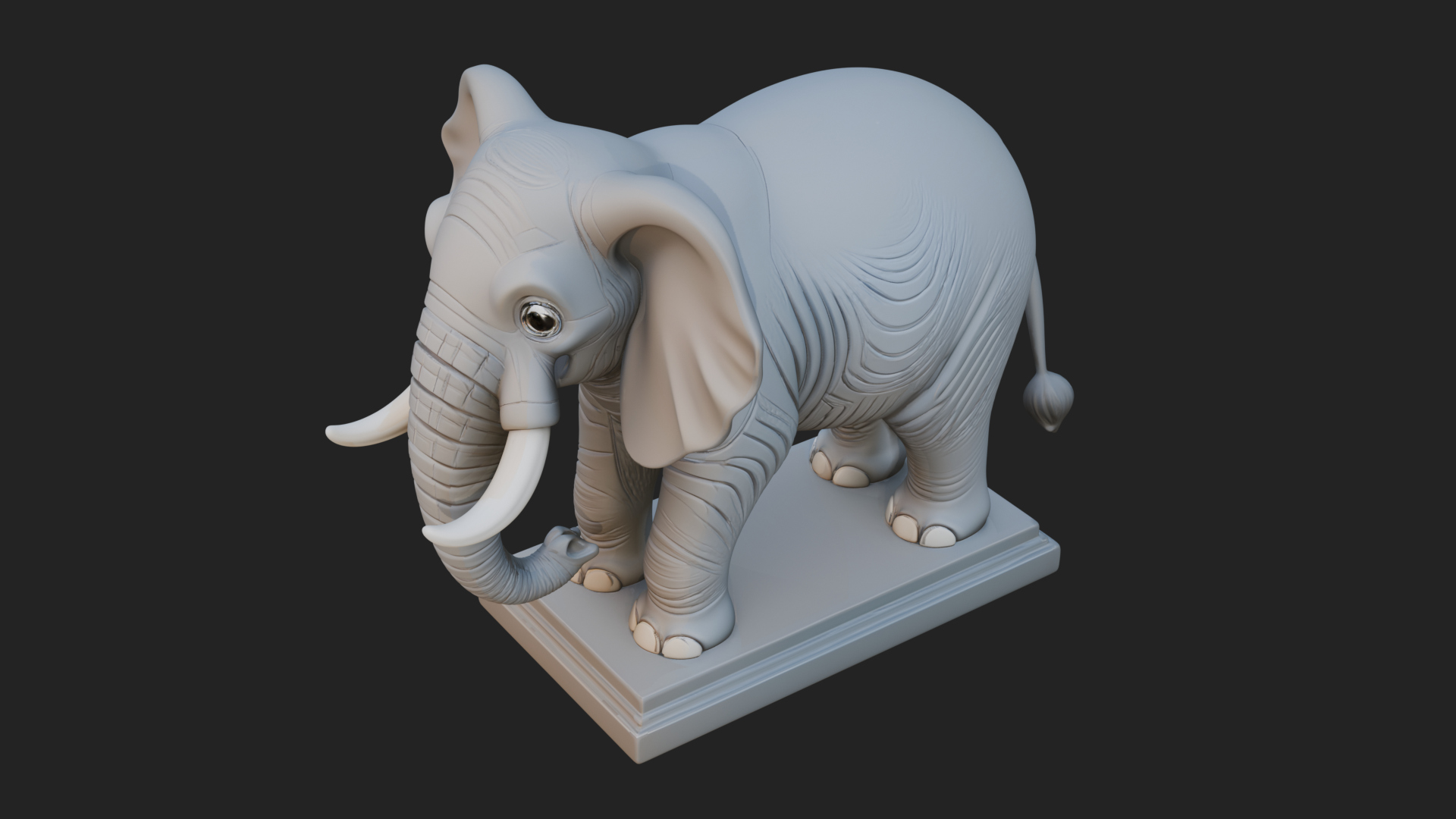 Cute Cartoon Elephant Statue Design 2 3D Print Model 3D Model
