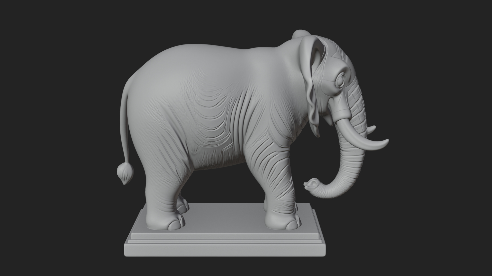 Cute Cartoon Elephant Statue Design 2 3D Print Model 3D Model