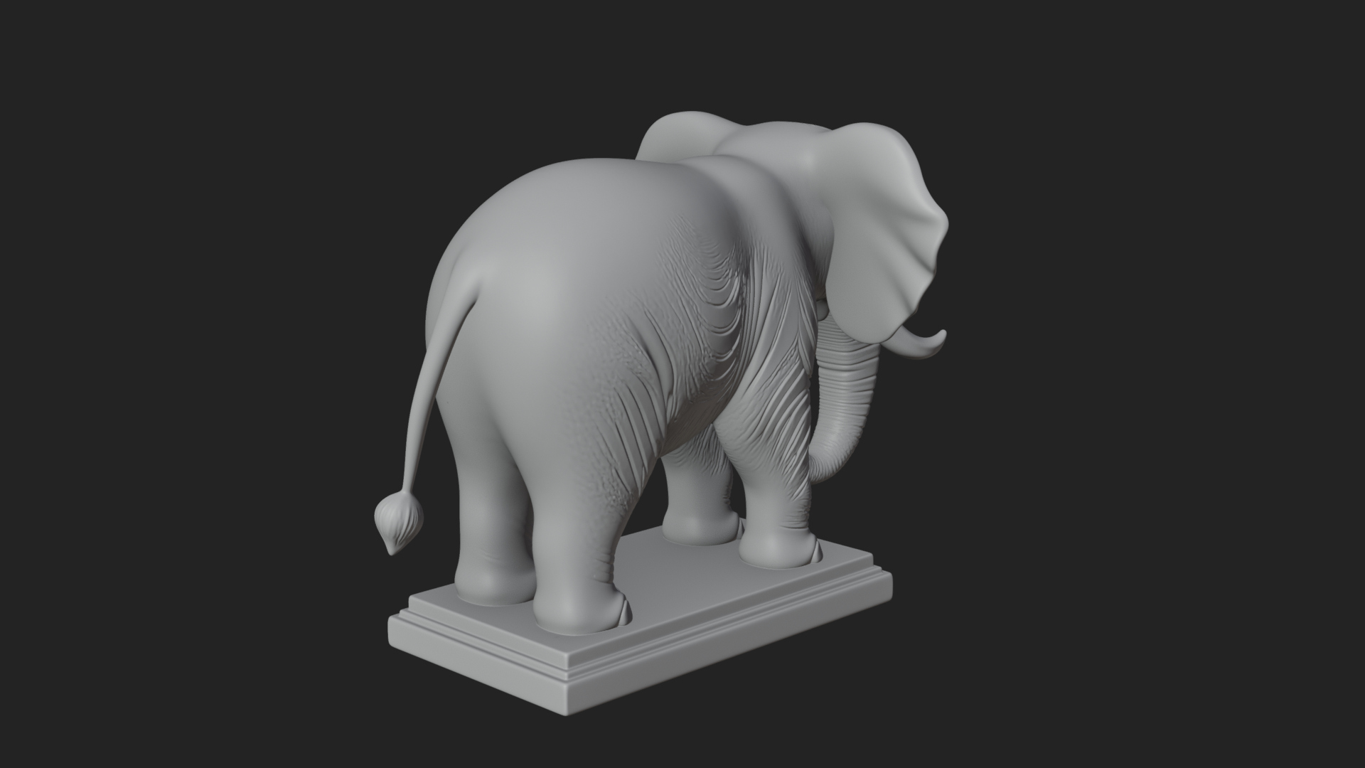 Cute Cartoon Elephant Statue Design 2 3D Print Model 3D Model