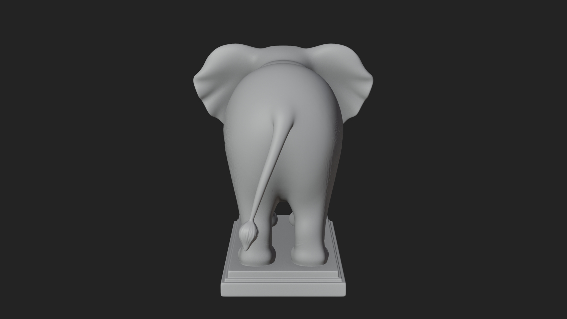 Cute Cartoon Elephant Statue Design 2 3D Print Model 3D Model