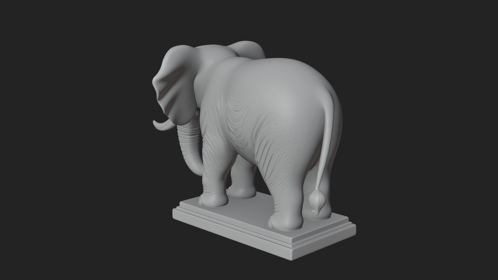 Cute Cartoon Elephant Statue Design 2 3D Print Model 3D Model