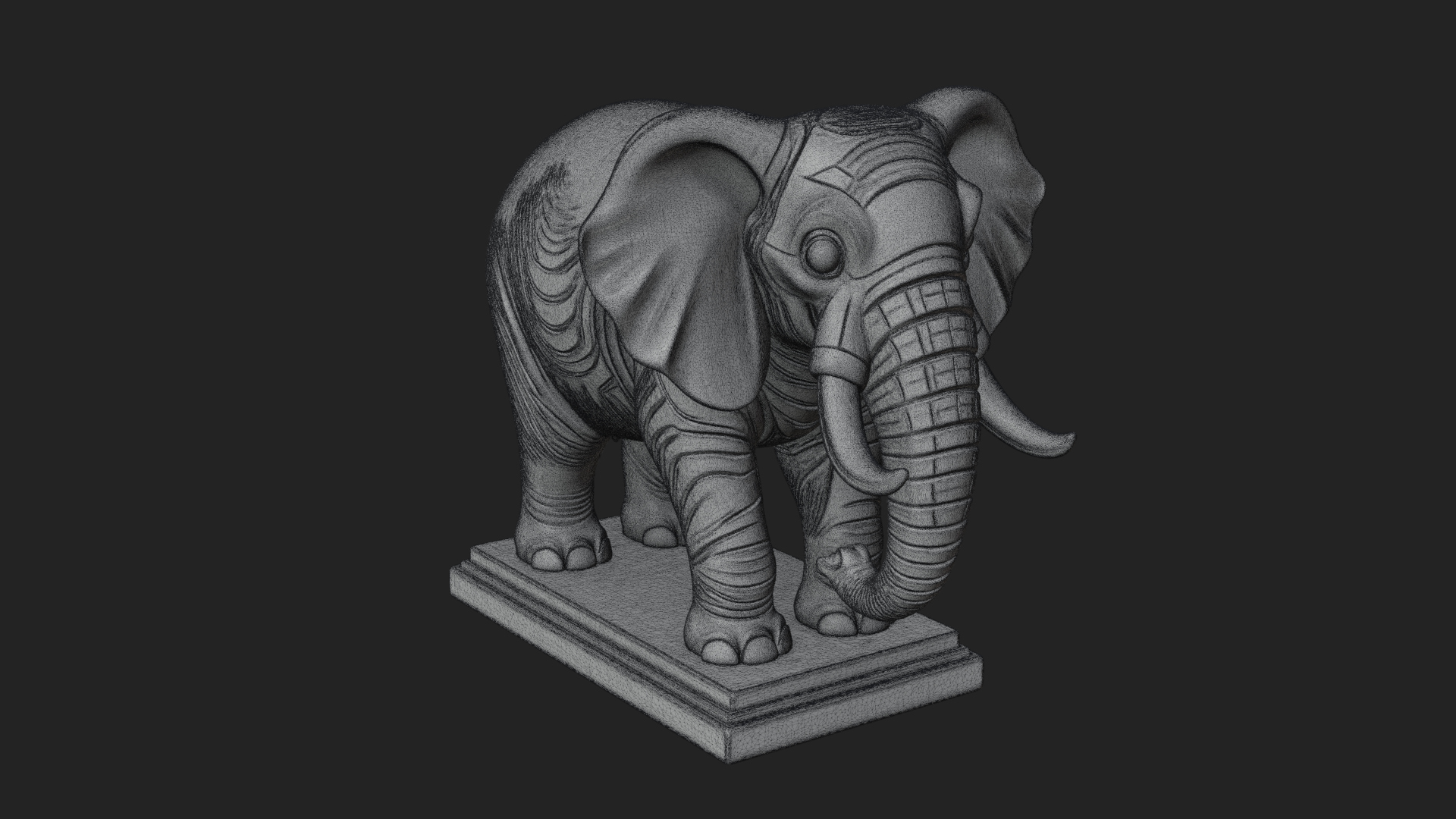 Cute Cartoon Elephant Statue Design 2 3D Print Model 3D Model