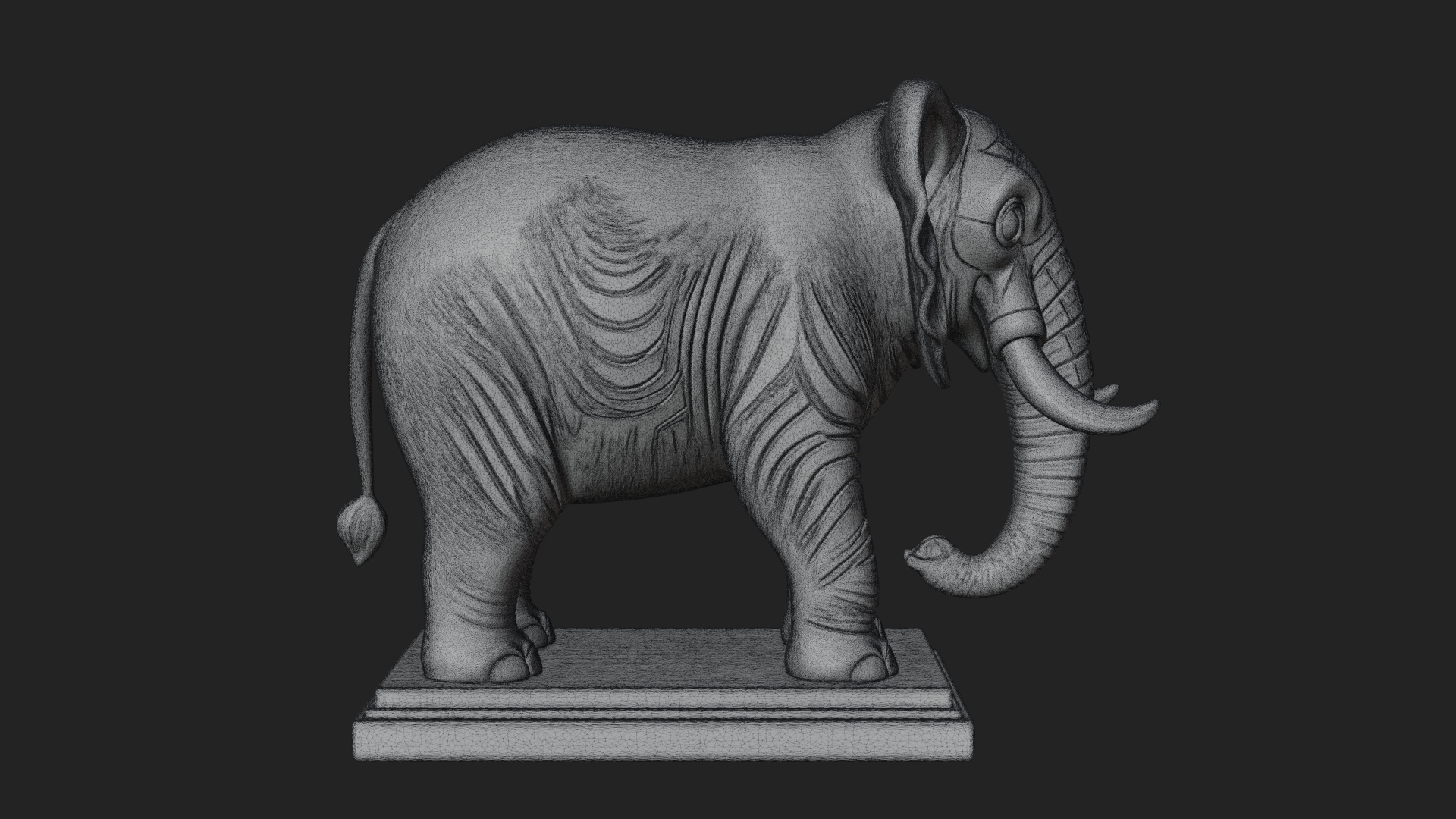 Cute Cartoon Elephant Statue Design 2 3D Print Model 3D Model