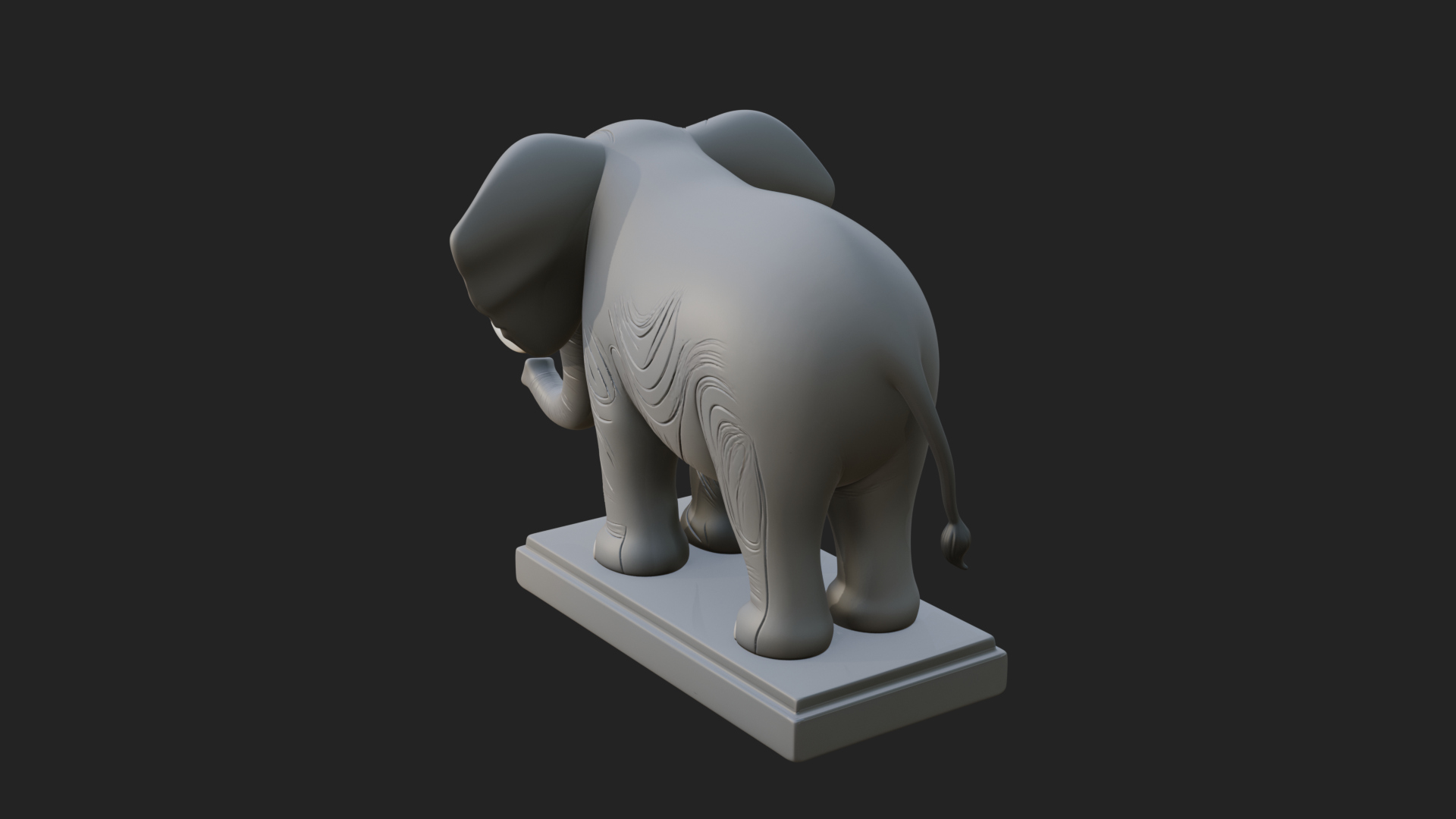 Cute Cartoon Elephant Statue Design 3 3D Print Model 3D Model