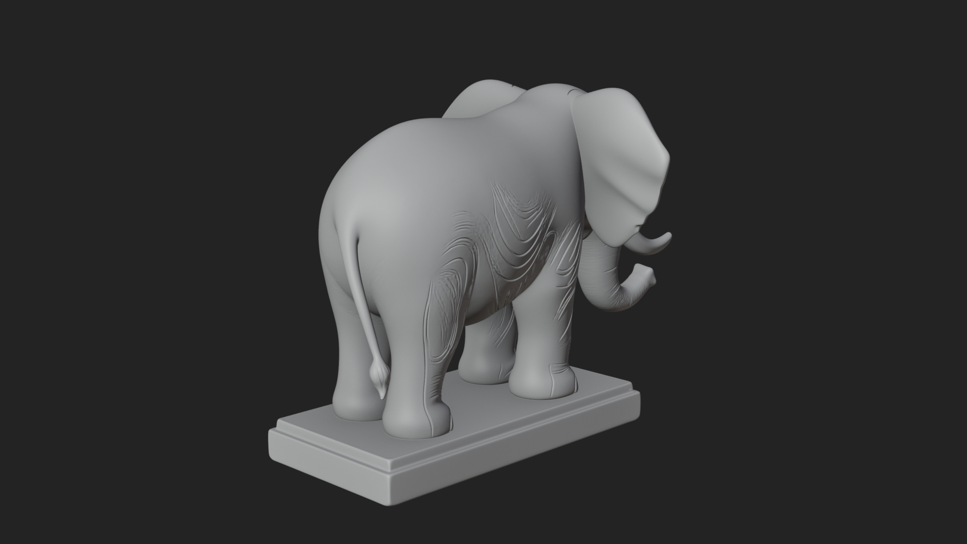 Cute Cartoon Elephant Statue Design 3 3D Print Model 3D Model