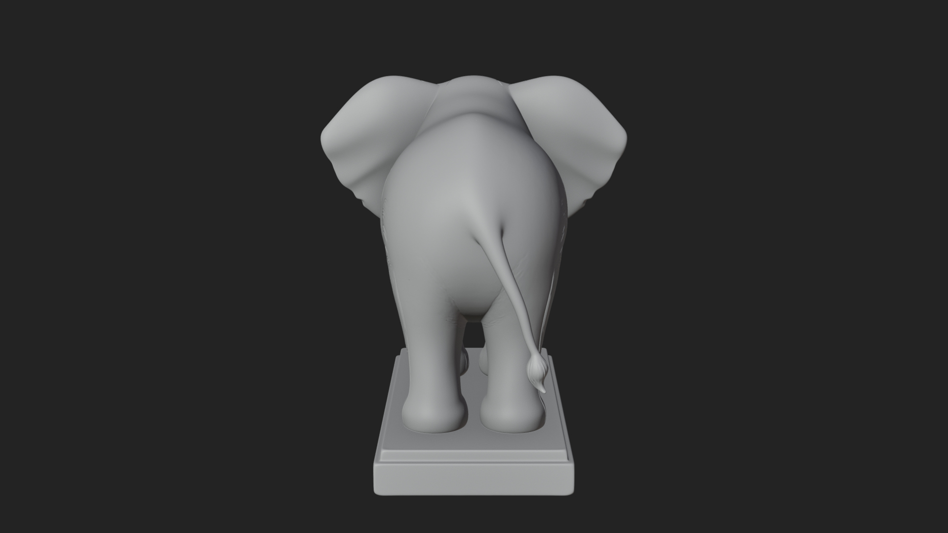 Cute Cartoon Elephant Statue Design 3 3D Print Model 3D Model
