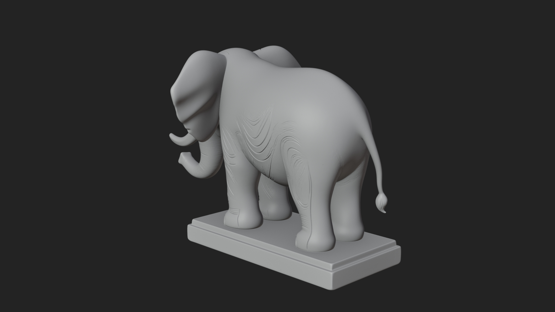Cute Cartoon Elephant Statue Design 3 3D Print Model 3D Model