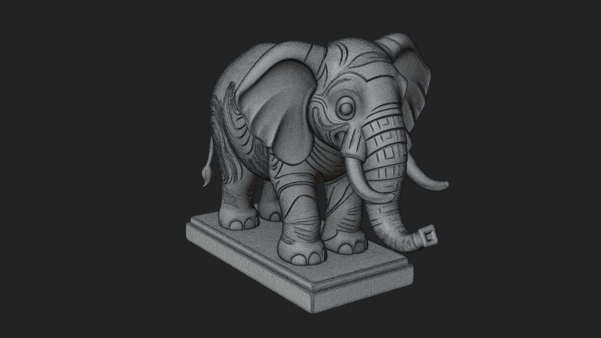 Cute Cartoon Elephant Statue Design 3 3D Print Model 3D Model