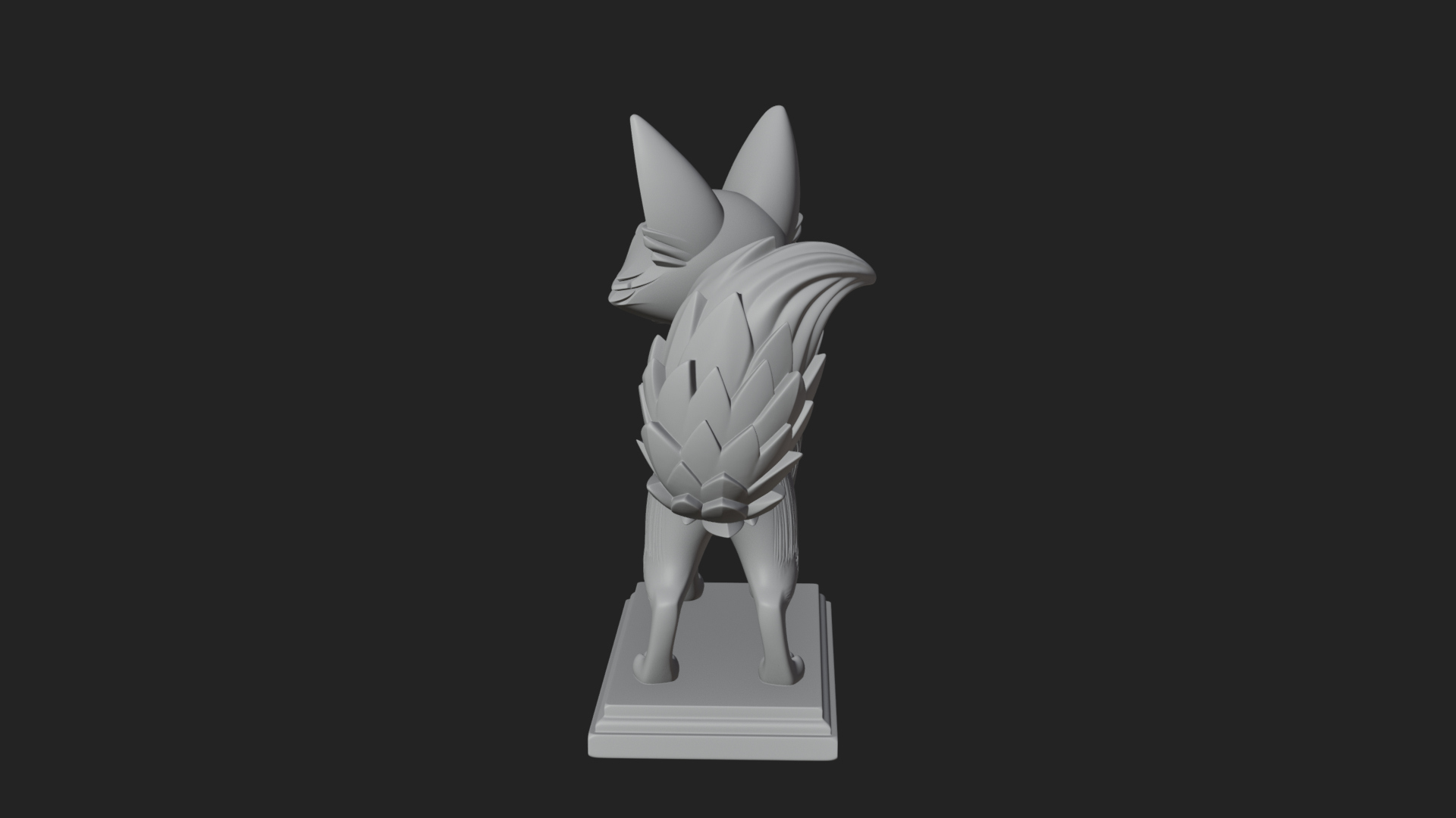 Cute Cartoon Fox Statue Design 3 3D Print Model 3D Model