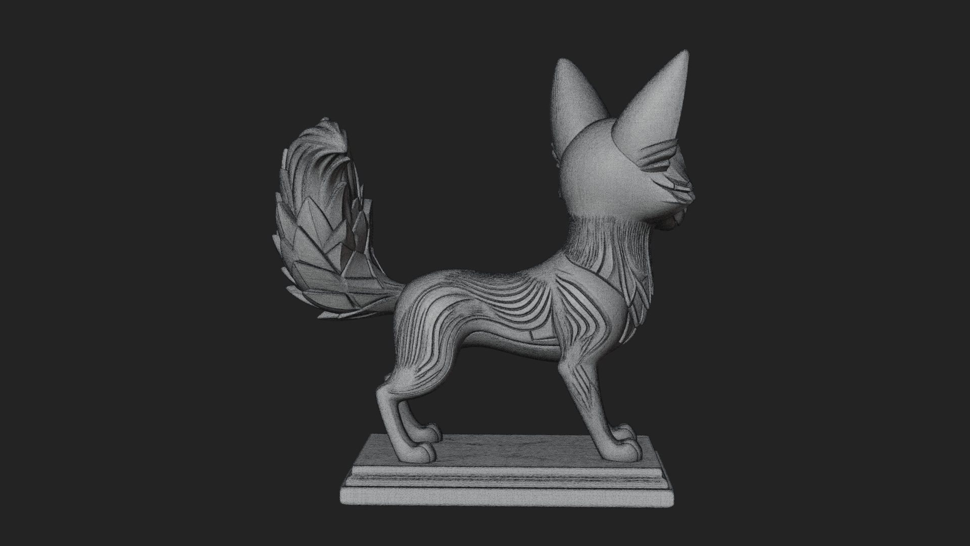 Cute Cartoon Fox Statue Design 3 3D Print Model 3D Model