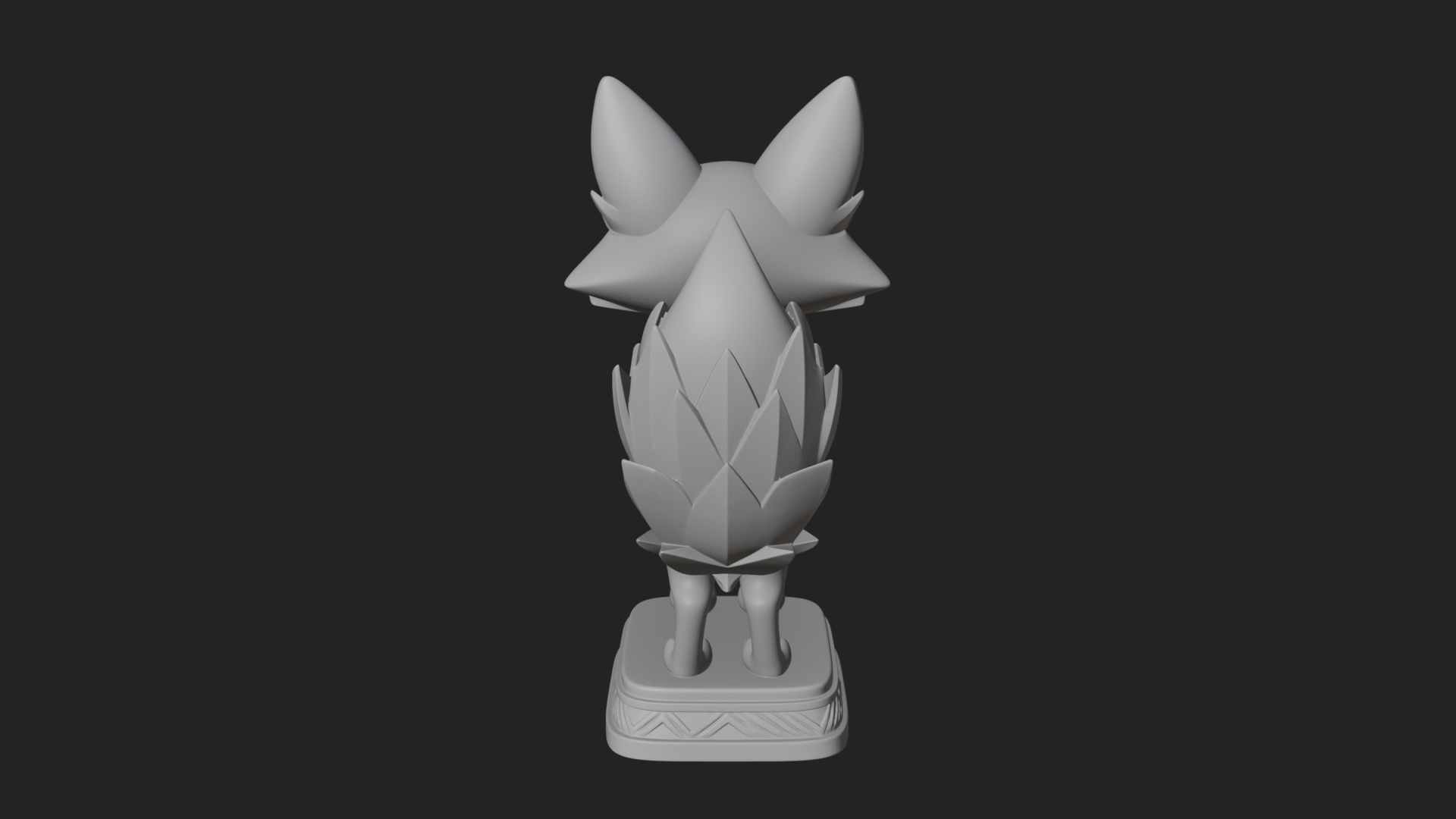 Cute Cartoon Fox Statue Design 4 3D Print Model 3D Model