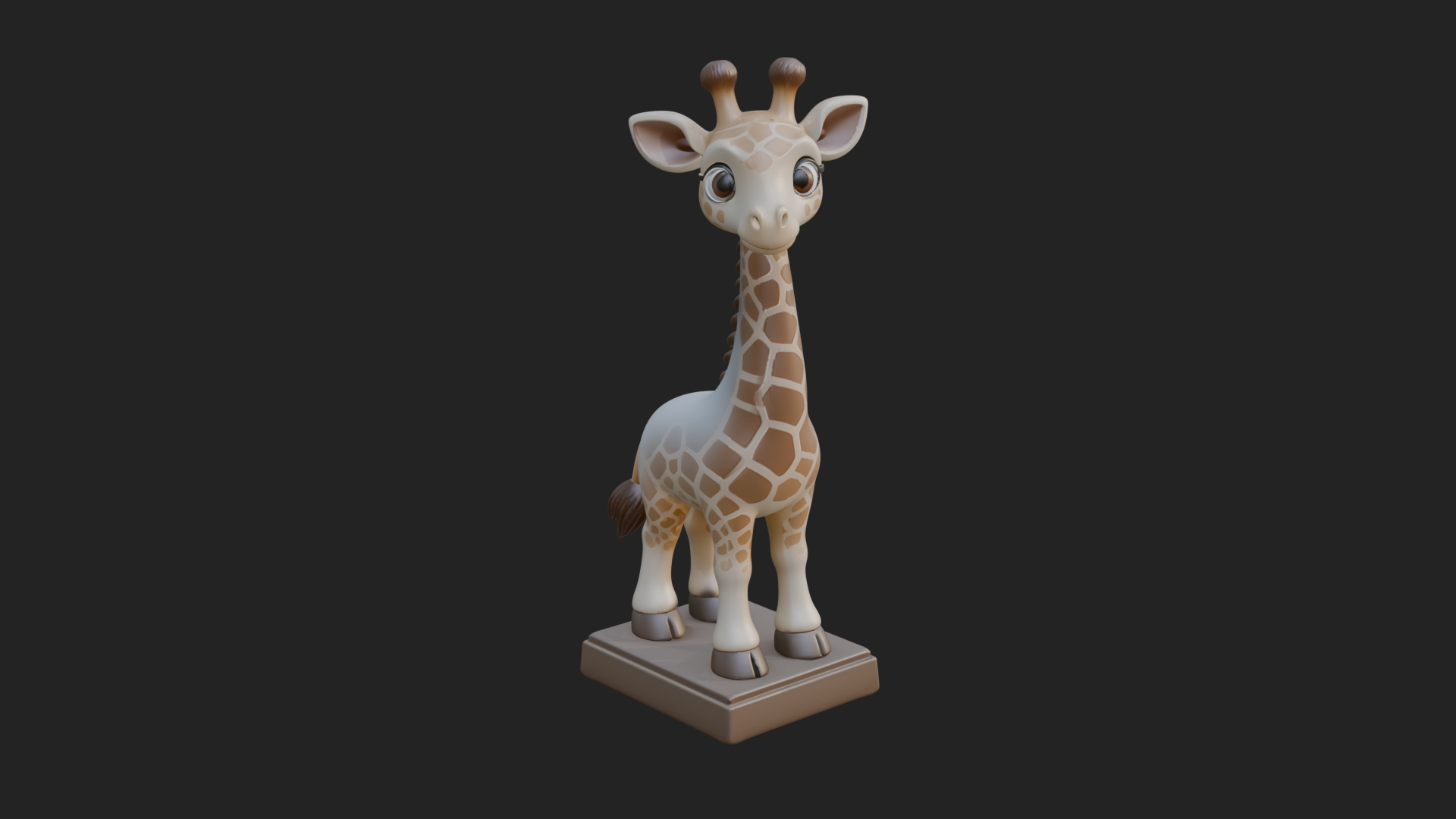 Cute Cartoon Giraffe Statue Design 1 3D Print Model 3D Model