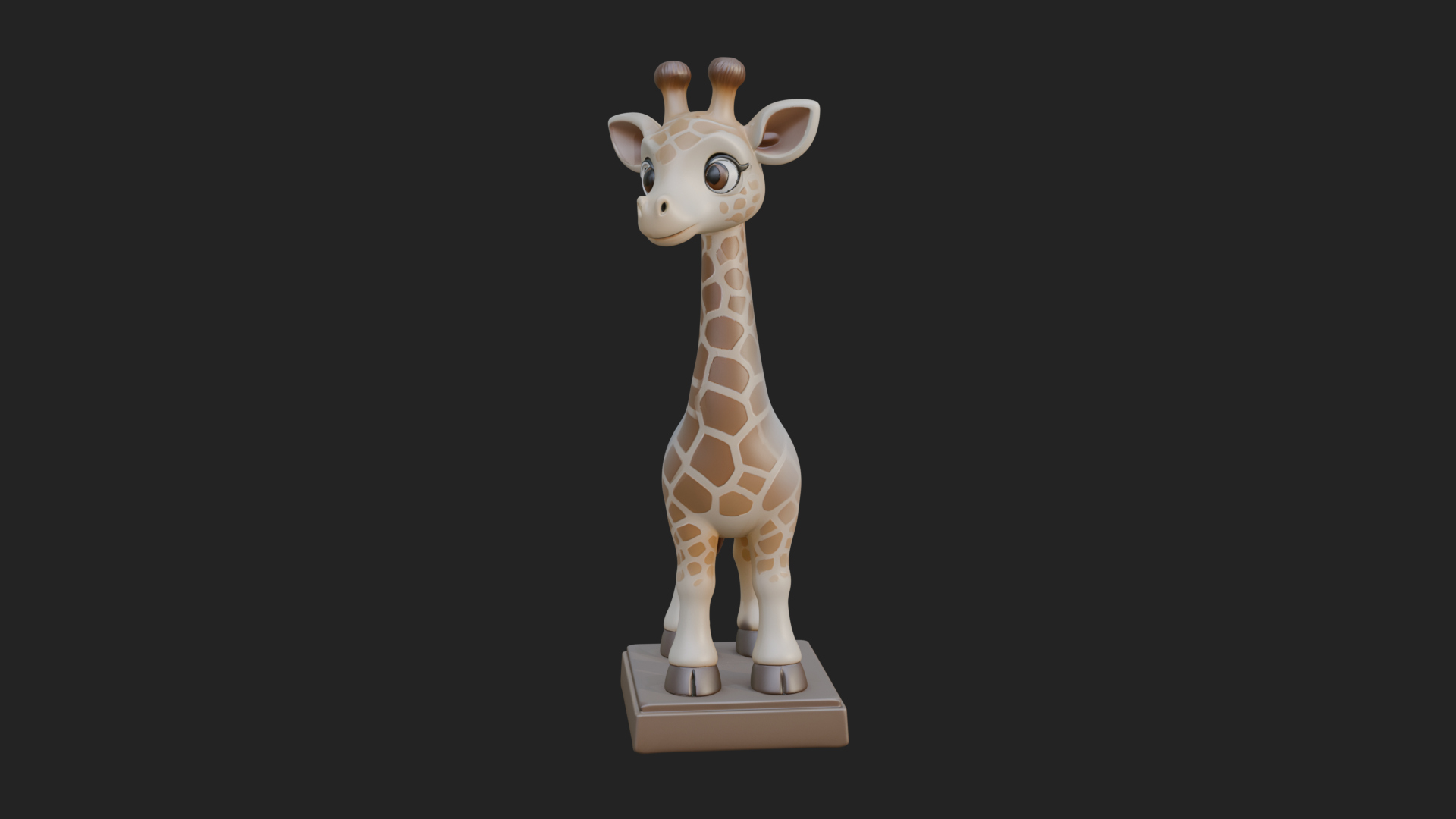 Cute Cartoon Giraffe Statue Design 1 3D Print Model 3D Model