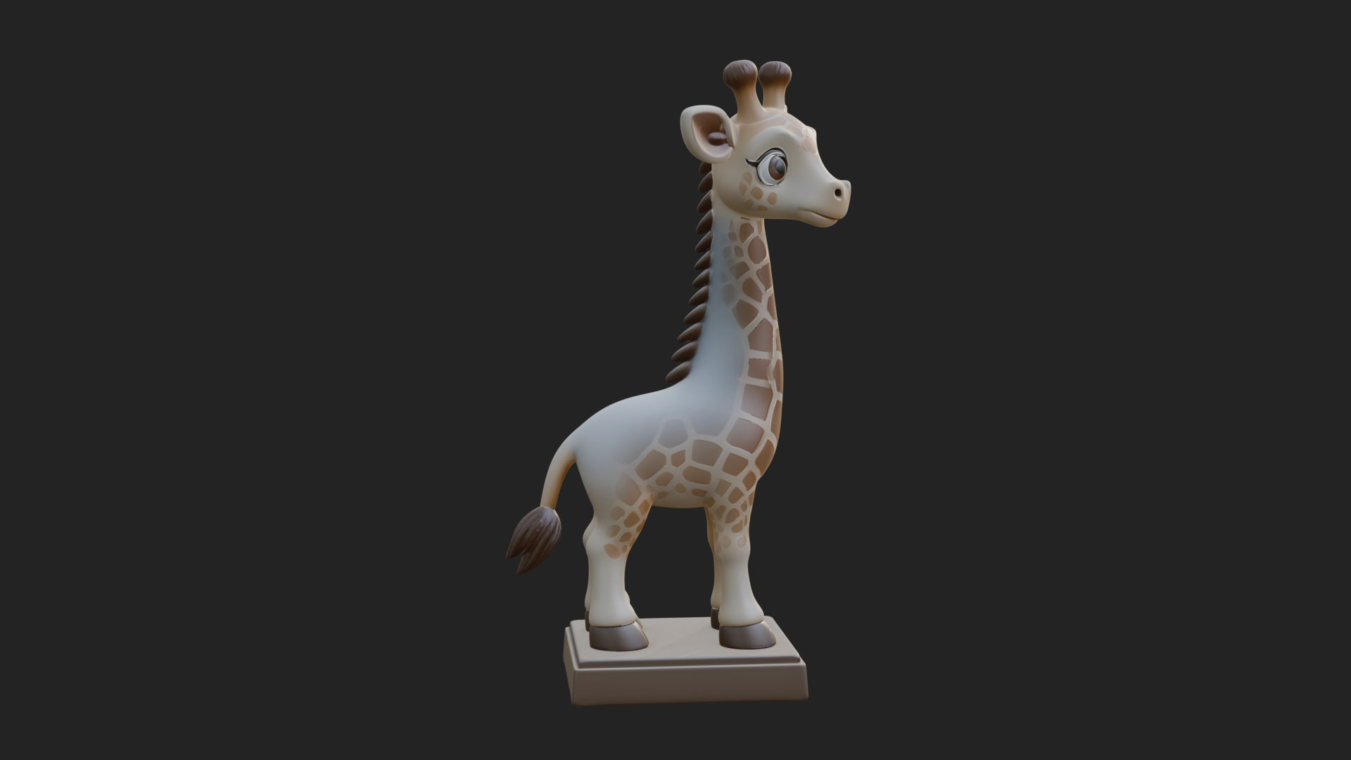 Cute Cartoon Giraffe Statue Design 1 3D Print Model 3D Model