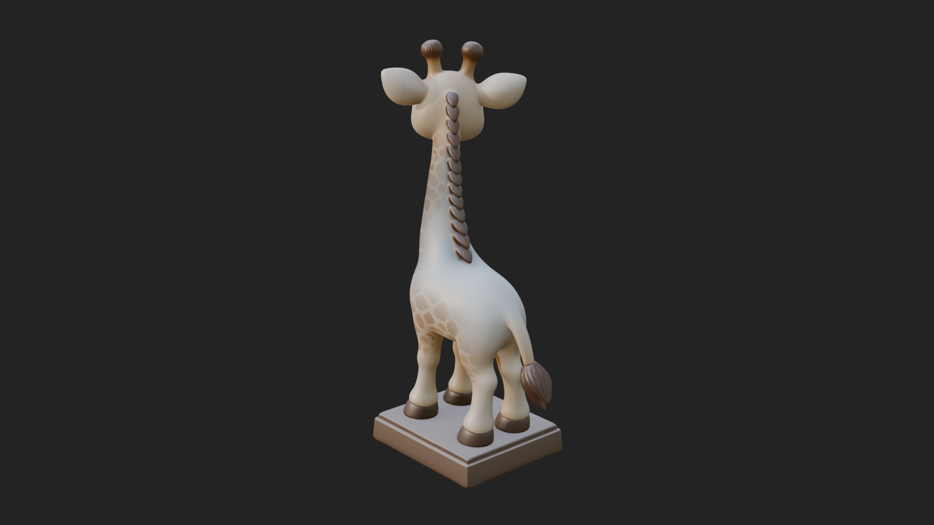 Cute Cartoon Giraffe Statue Design 1 3D Print Model 3D Model
