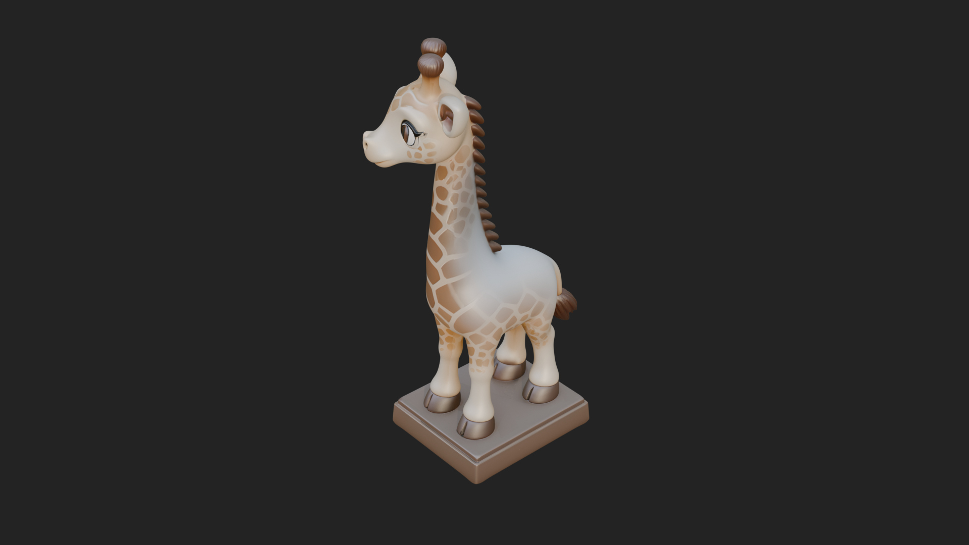 Cute Cartoon Giraffe Statue Design 1 3D Print Model 3D Model