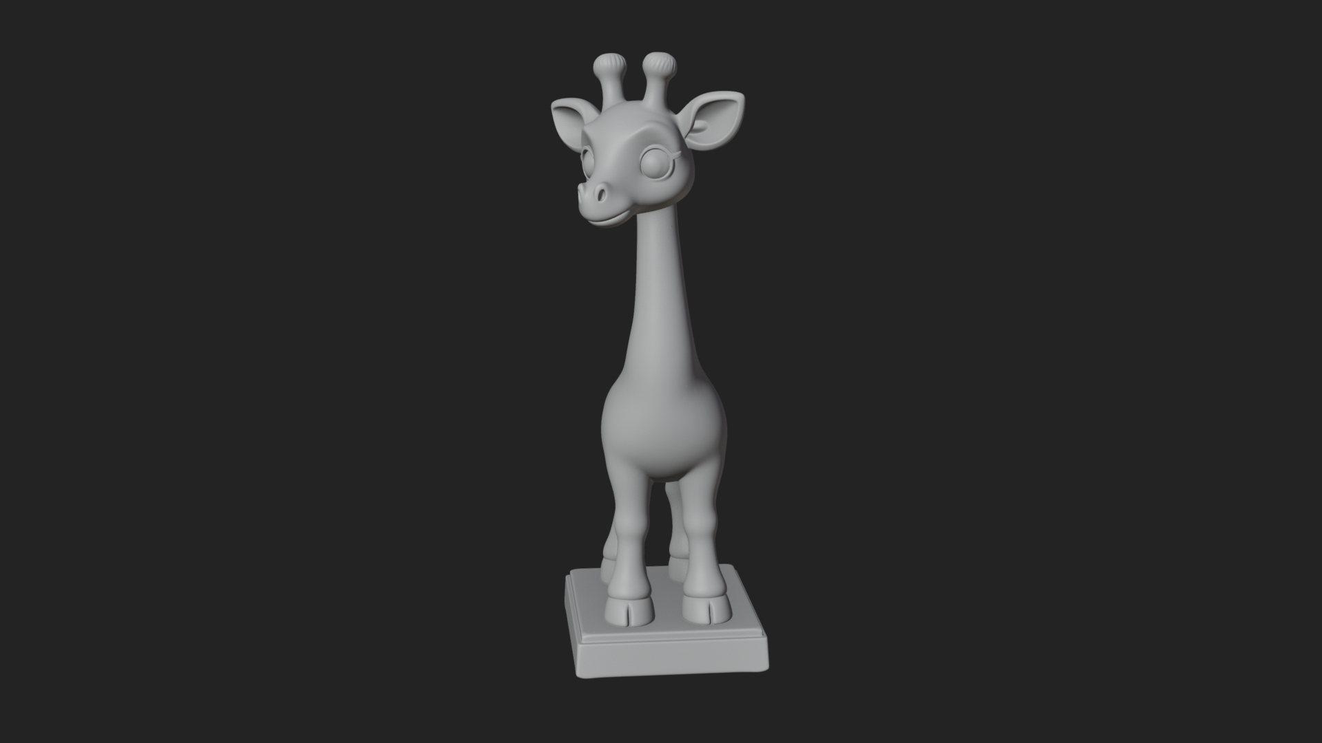 Cute Cartoon Giraffe Statue Design 1 3D Print Model 3D Model