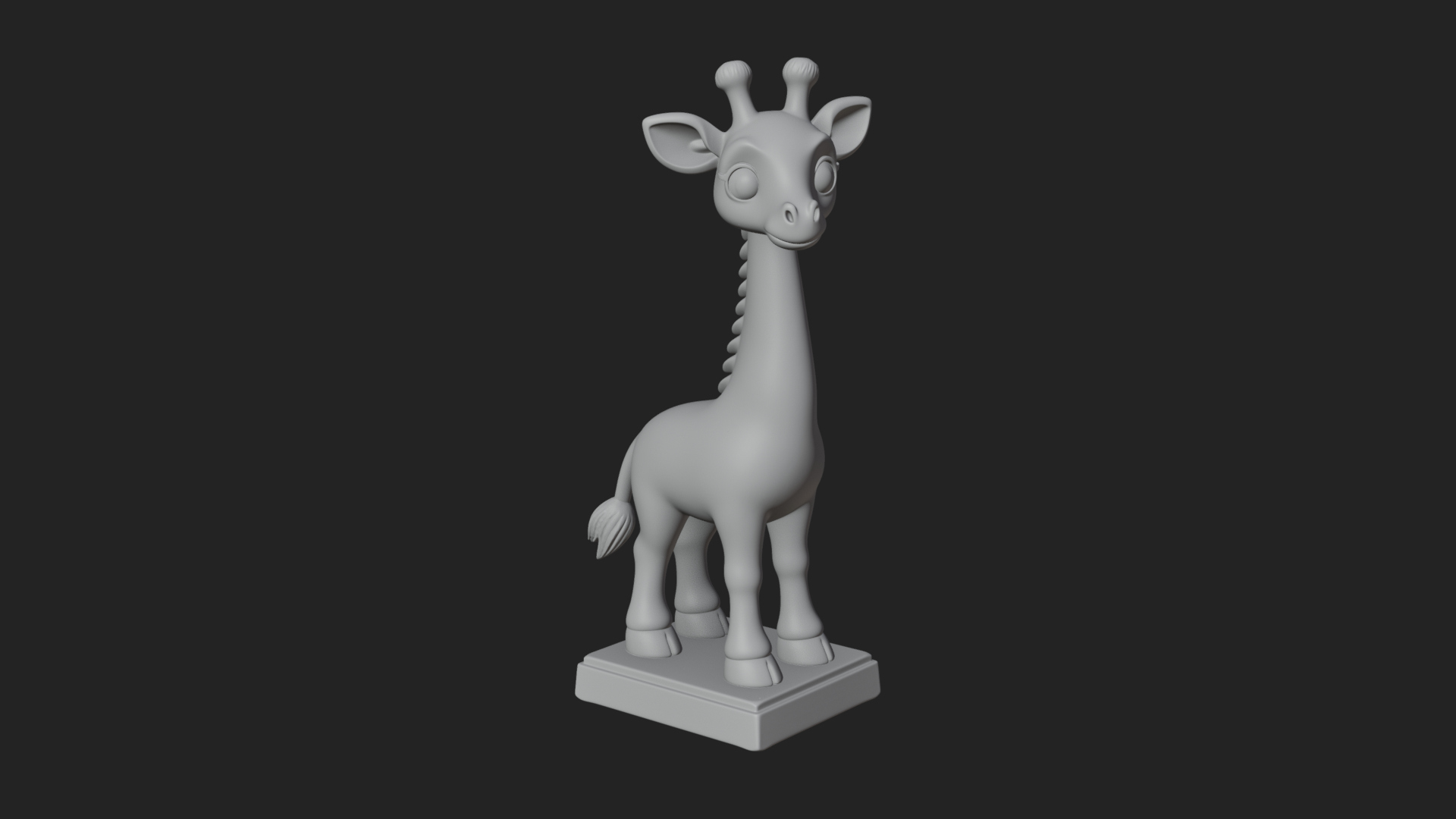 Cute Cartoon Giraffe Statue Design 1 3D Print Model 3D Model