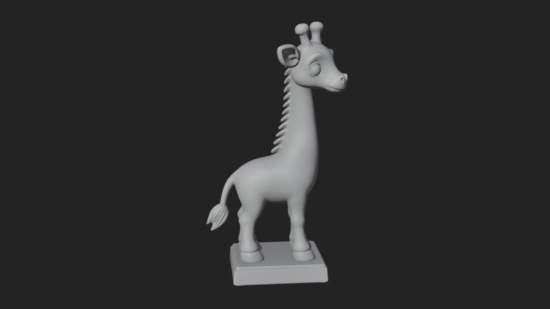 Cute Cartoon Giraffe Statue Design 1 3D Print Model 3D Model